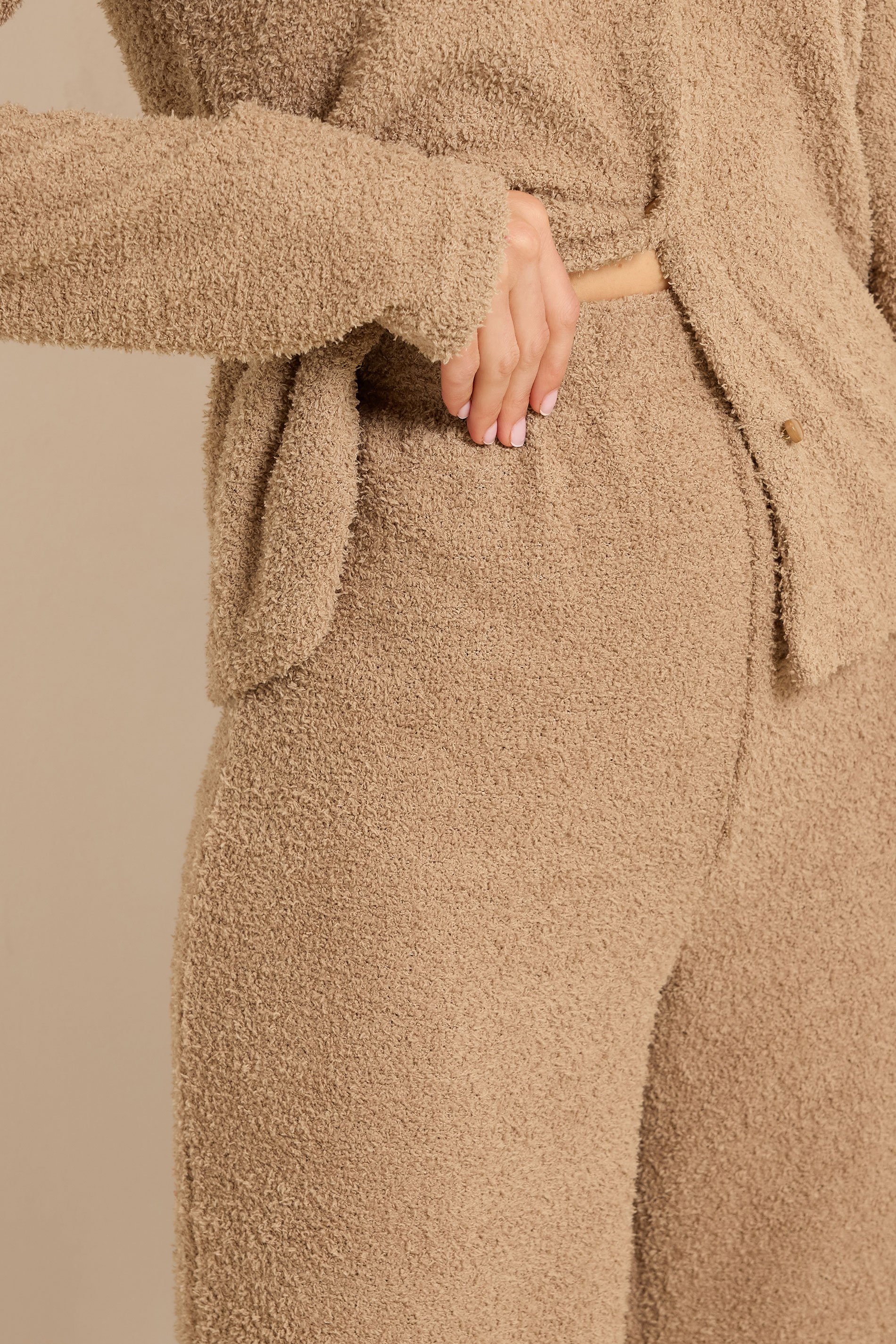 LTS Tall Women's Camel Brown Chenille Wide Leg Trousers | Long Tall Sally 4