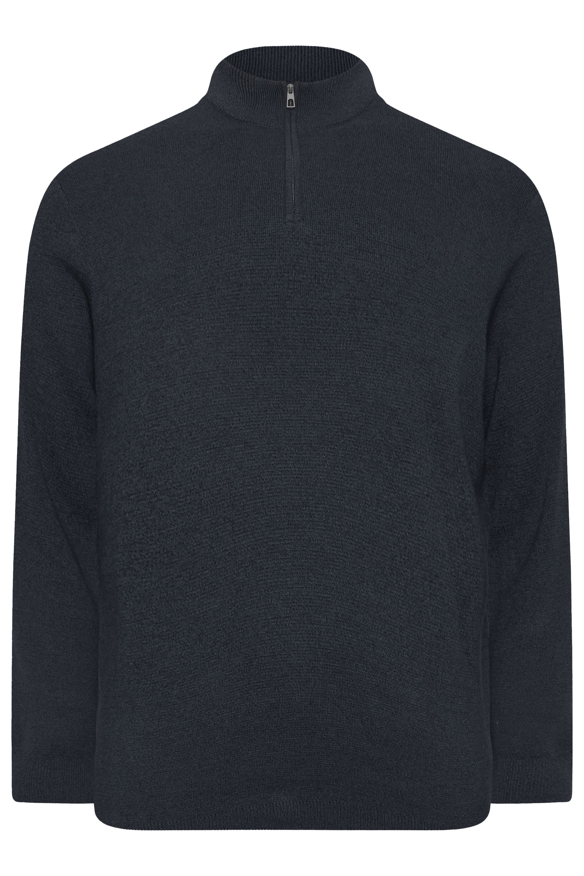 BadRhino Big & Tall Navy Blue Milano Quarter Zip Knit Jumper | BadRhino 4