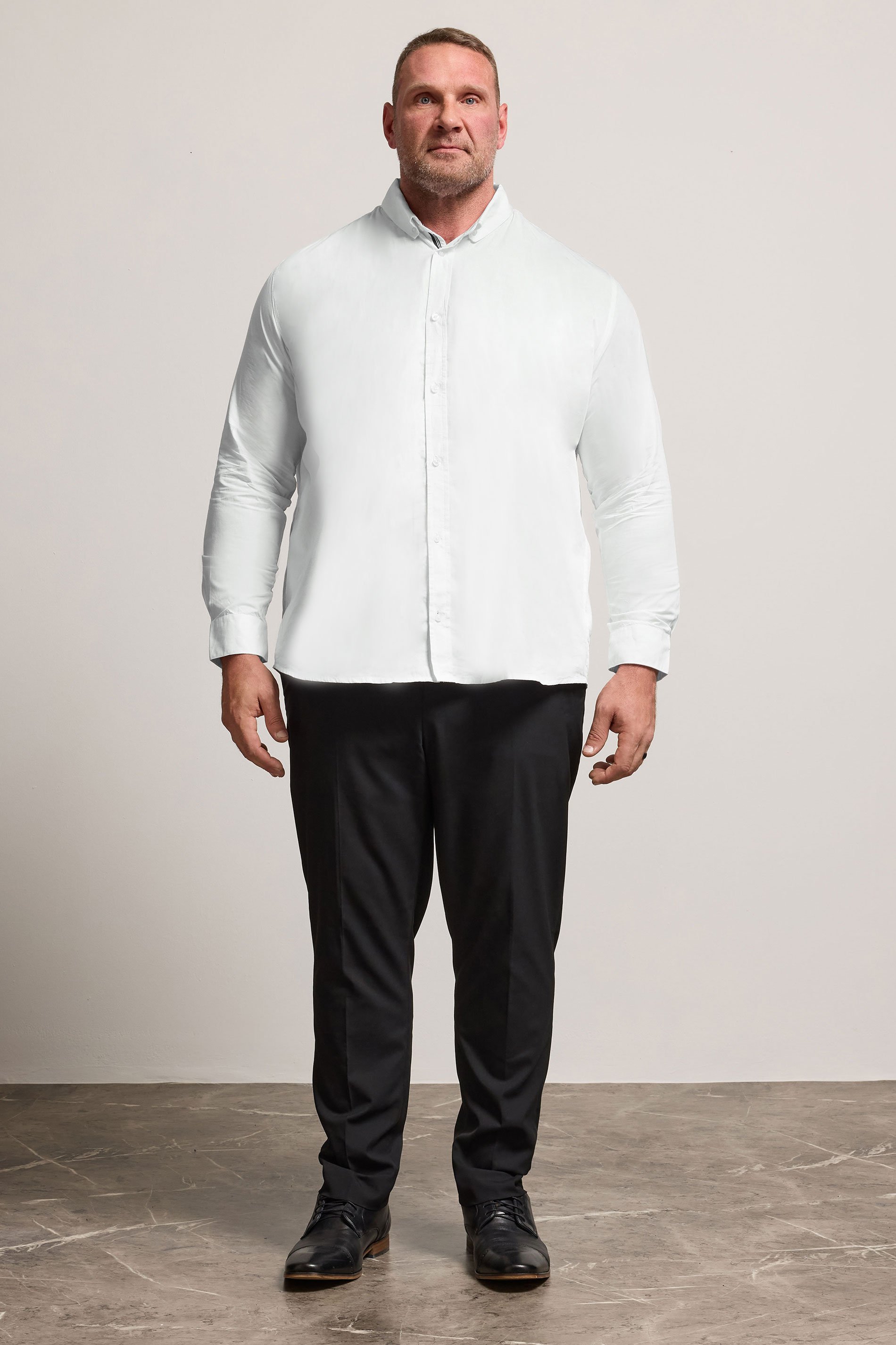 BadRhino Big & Tall 2 PACK White Long Sleeve Poplin Shirts | BadRhino 3