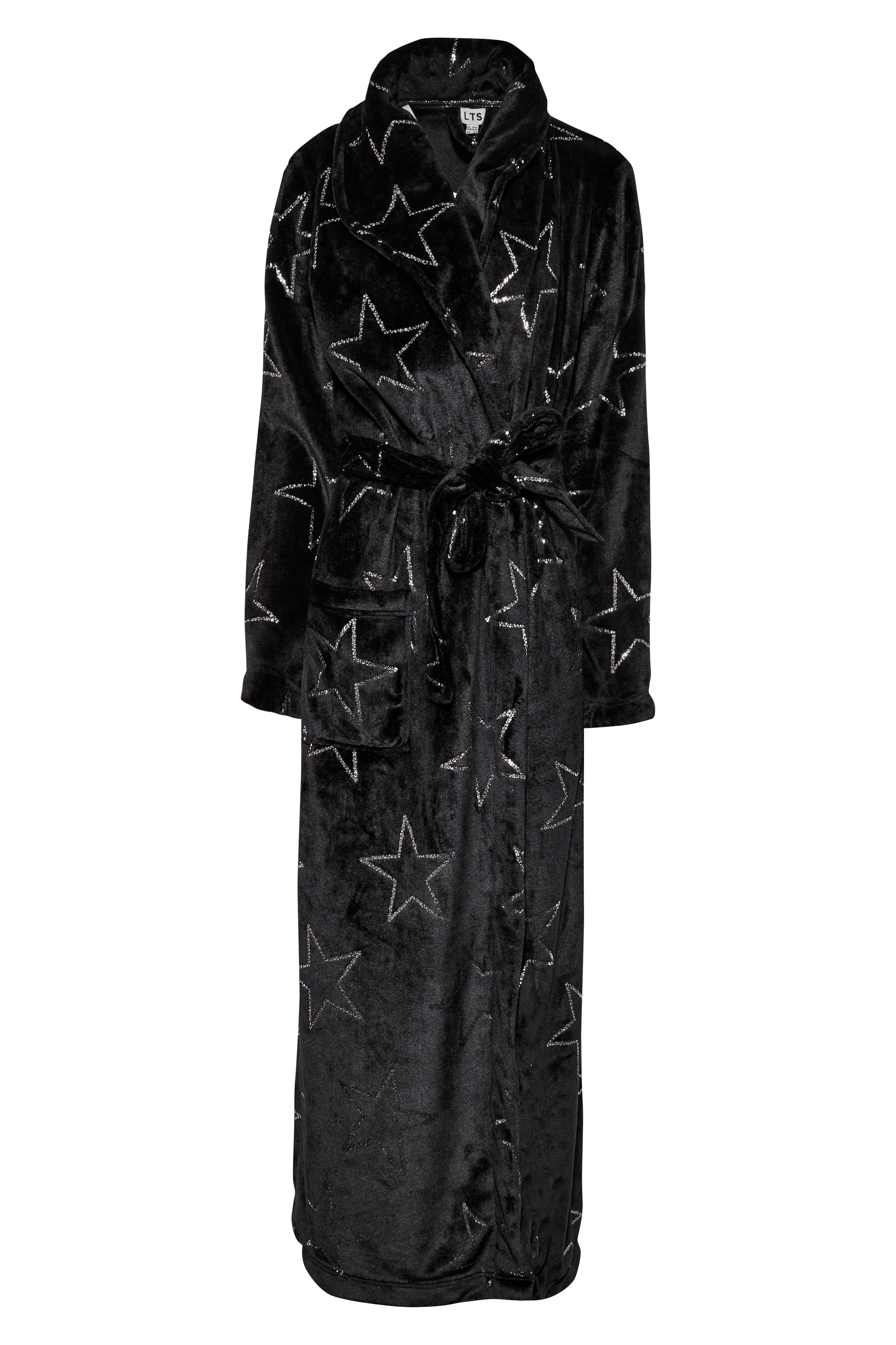 LTS Tall Women's Black Foil Star Print Maxi Dressing Gown | Long Tall Sally 7