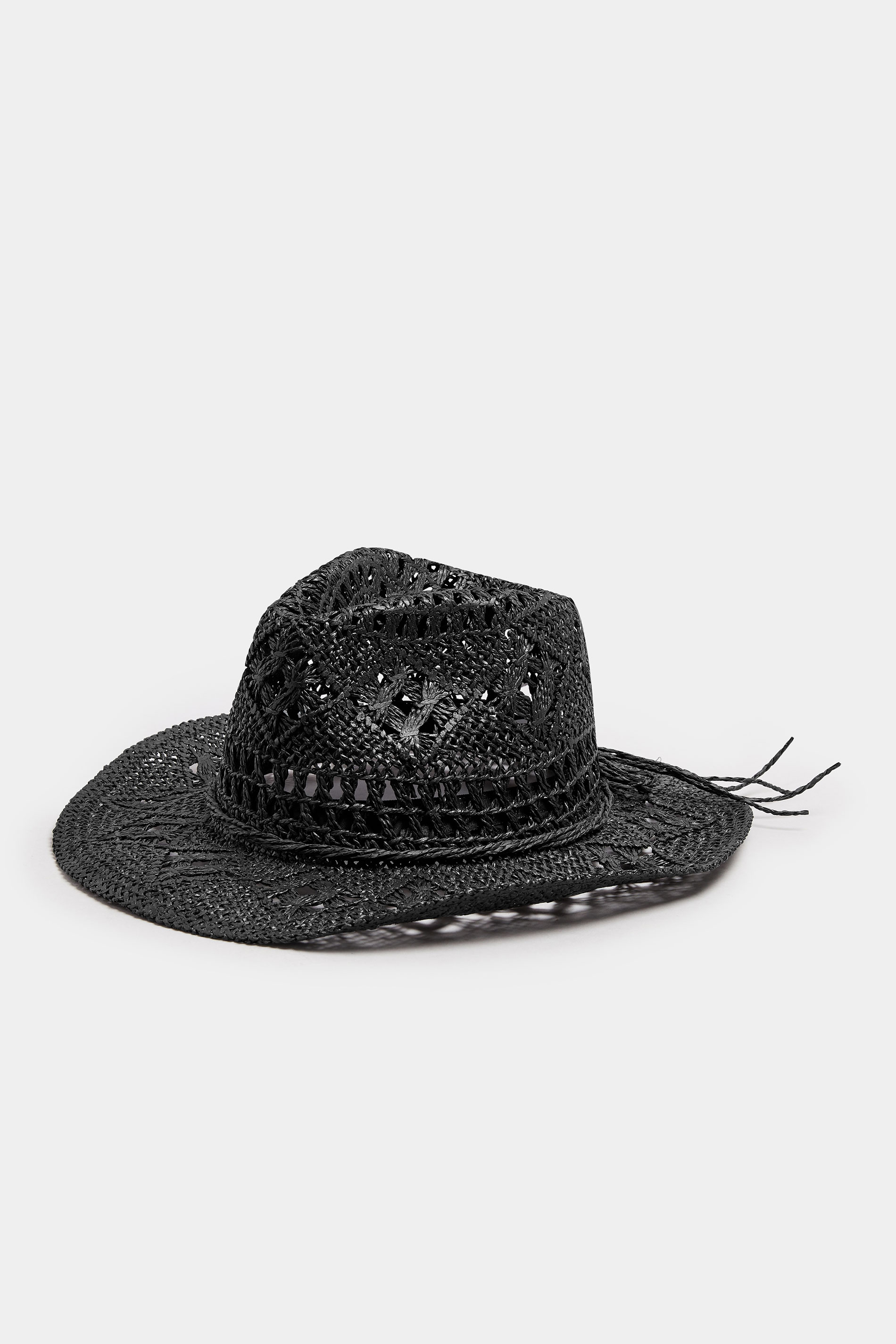 Black Straw Cowboy Hat | Yours Clothing 2