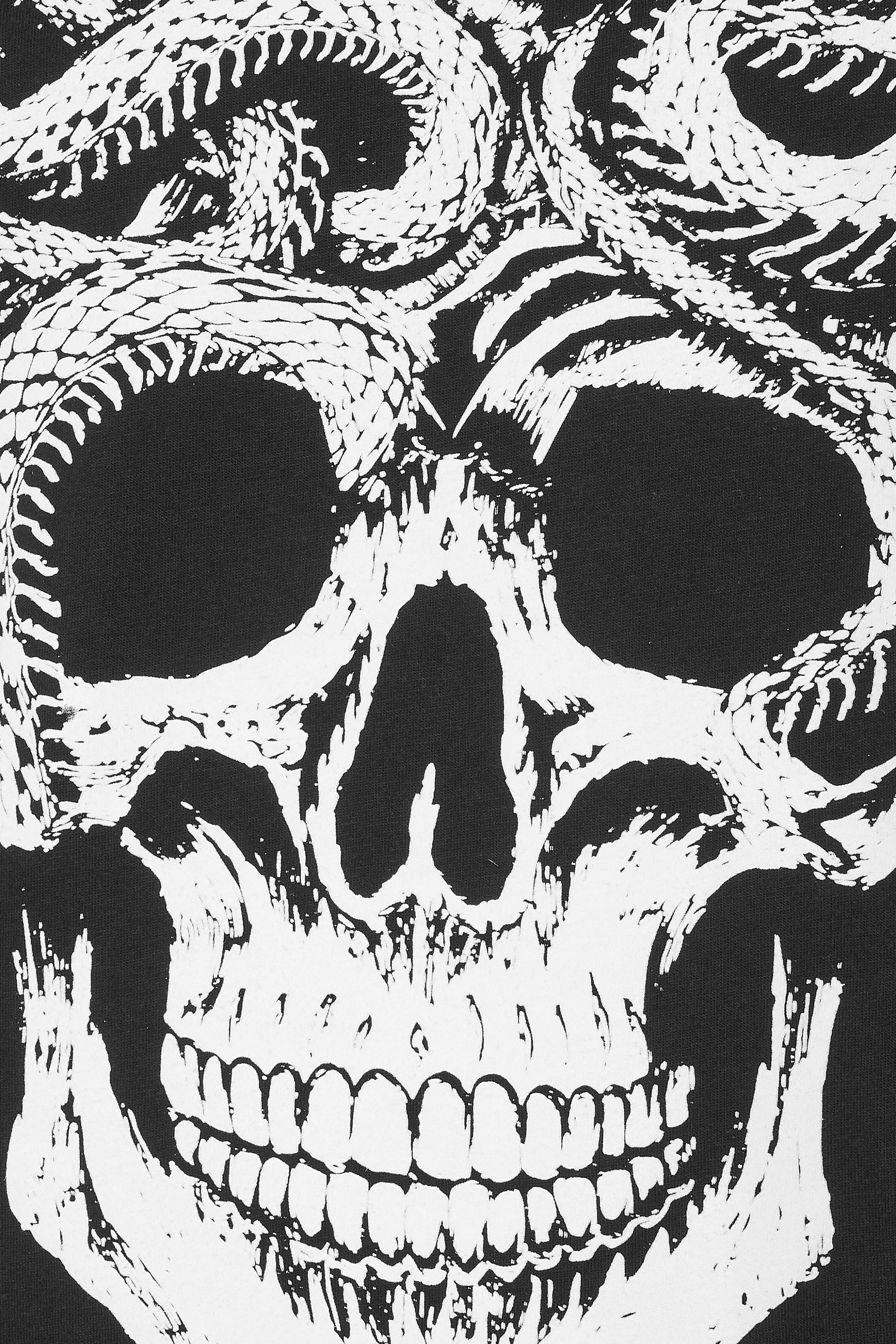 BadRhino Big & Tall Black Skull & Snake Graphic T-Shirt | BadRhino 5