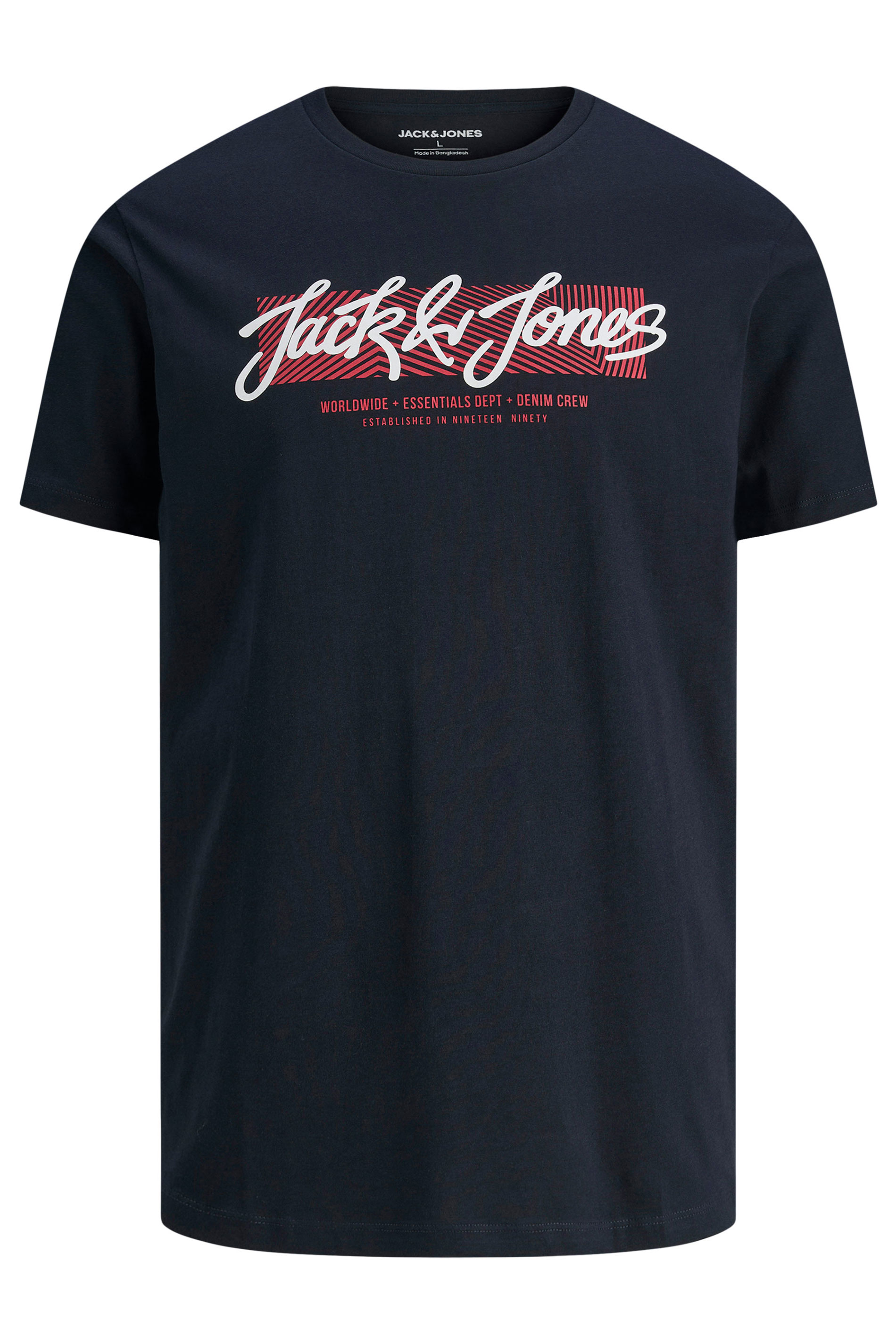 JACK & JONES Big & Tall Sky Captain Blue Urban T-Shirt | BadRhino 3