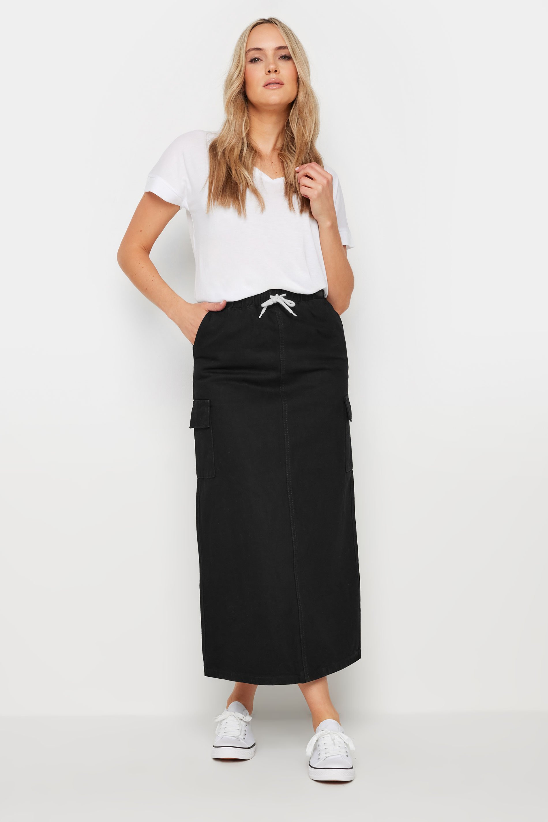 Deep Red Textured Tassel Trimmed Maxi Skirt | Bottoms