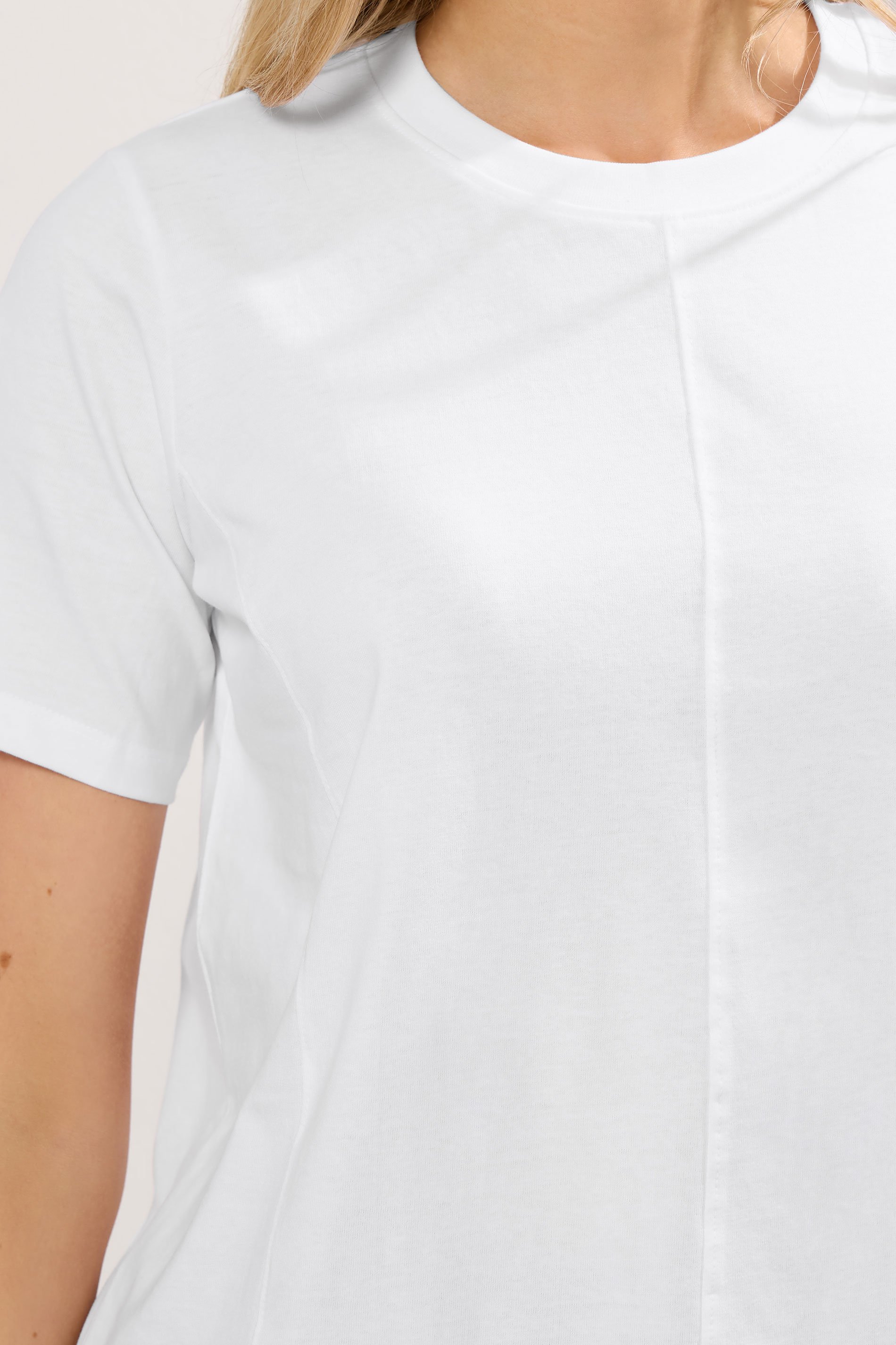 LTS Tall White Stitch Seam Panel T-Shirt | Long Tall Sally 4