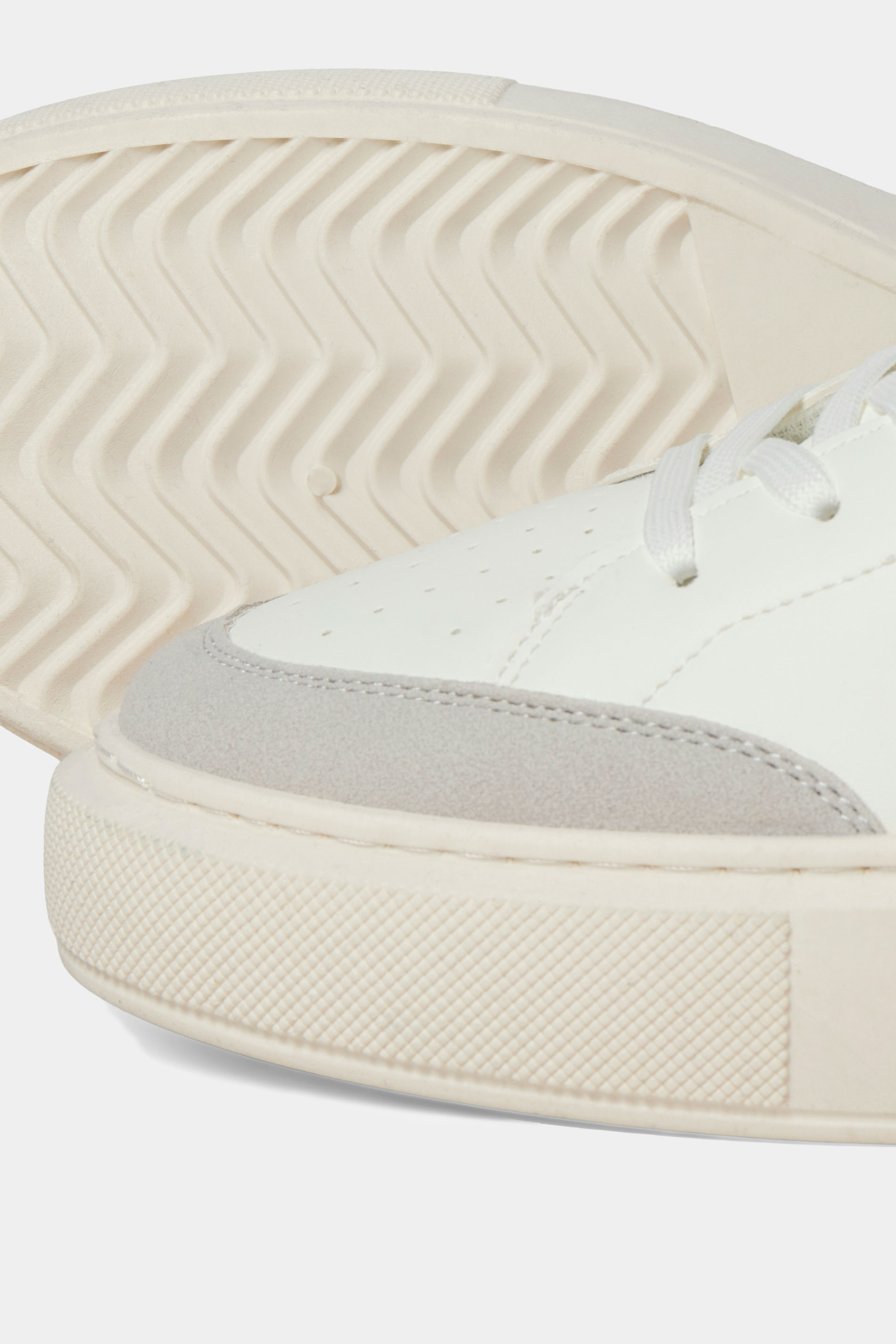 JACK & JONES White & Grey Court PU Trainer | BadRhino 4