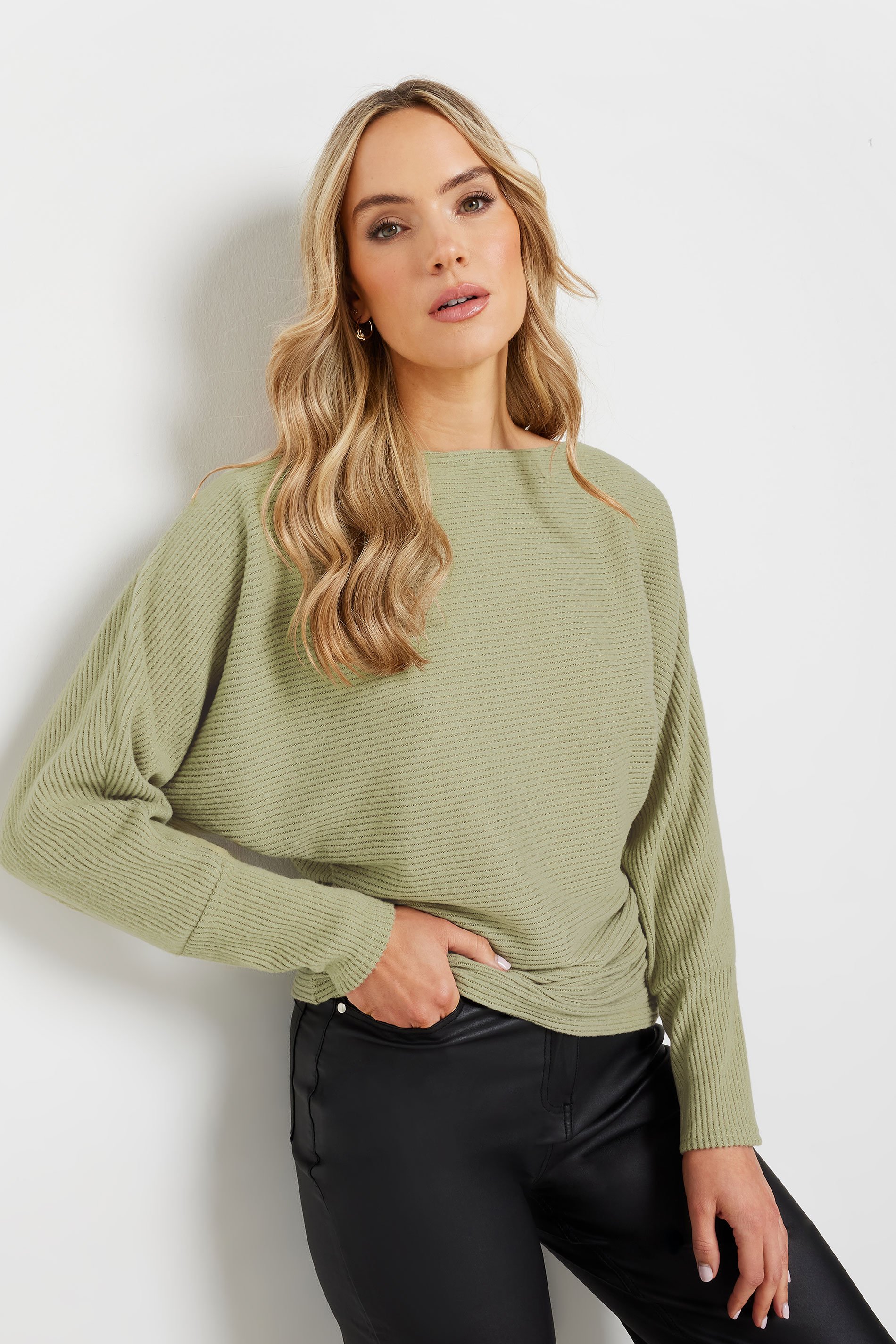 LTS Tall Sage Green Soft Touch Batwing Top | Long Tall Sally 1
