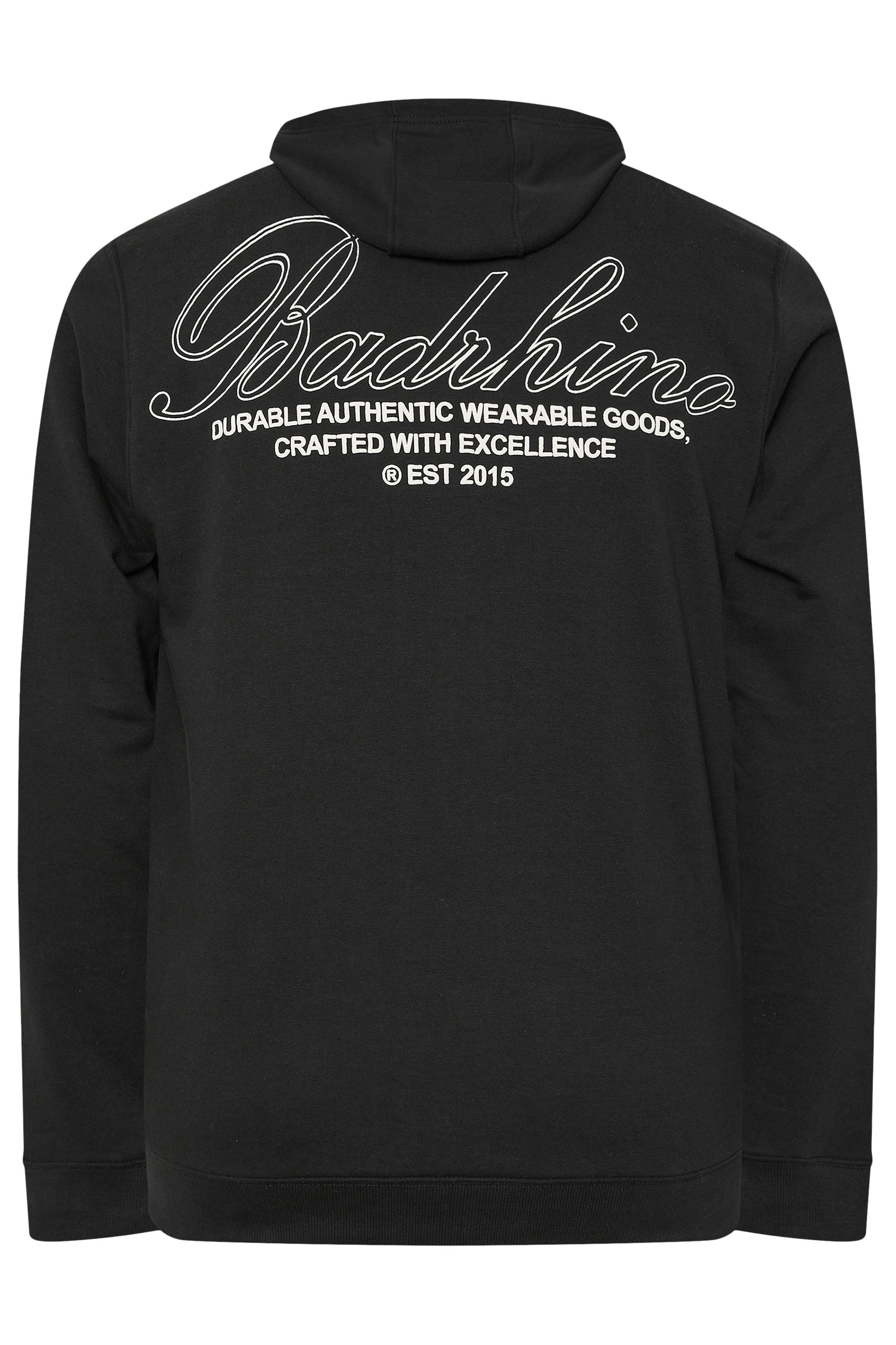 BadRhino Big & Tall Black Zip Up Worldwide Hoodie | BadRhino 8
