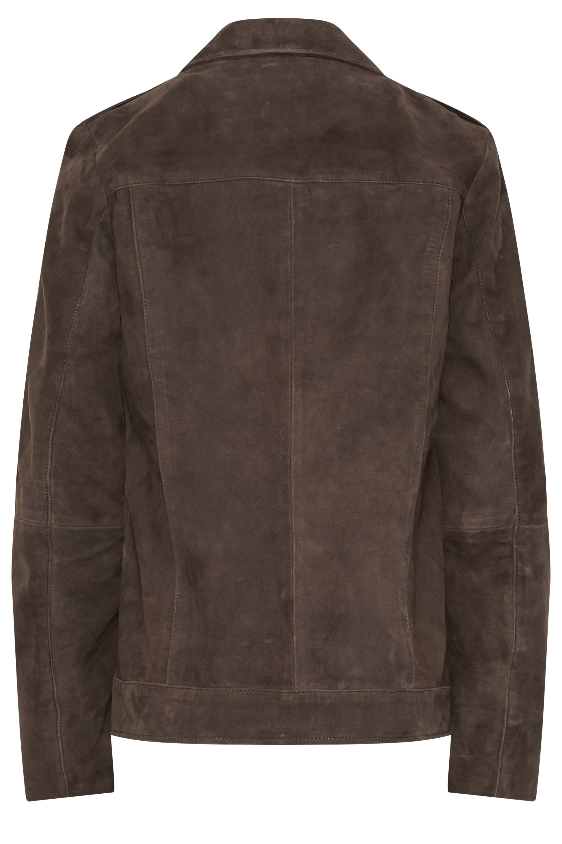 LTS PREMIUM Tall Women's Chocolate Brown Suede Biker Jacket | Long Tall Sally 2