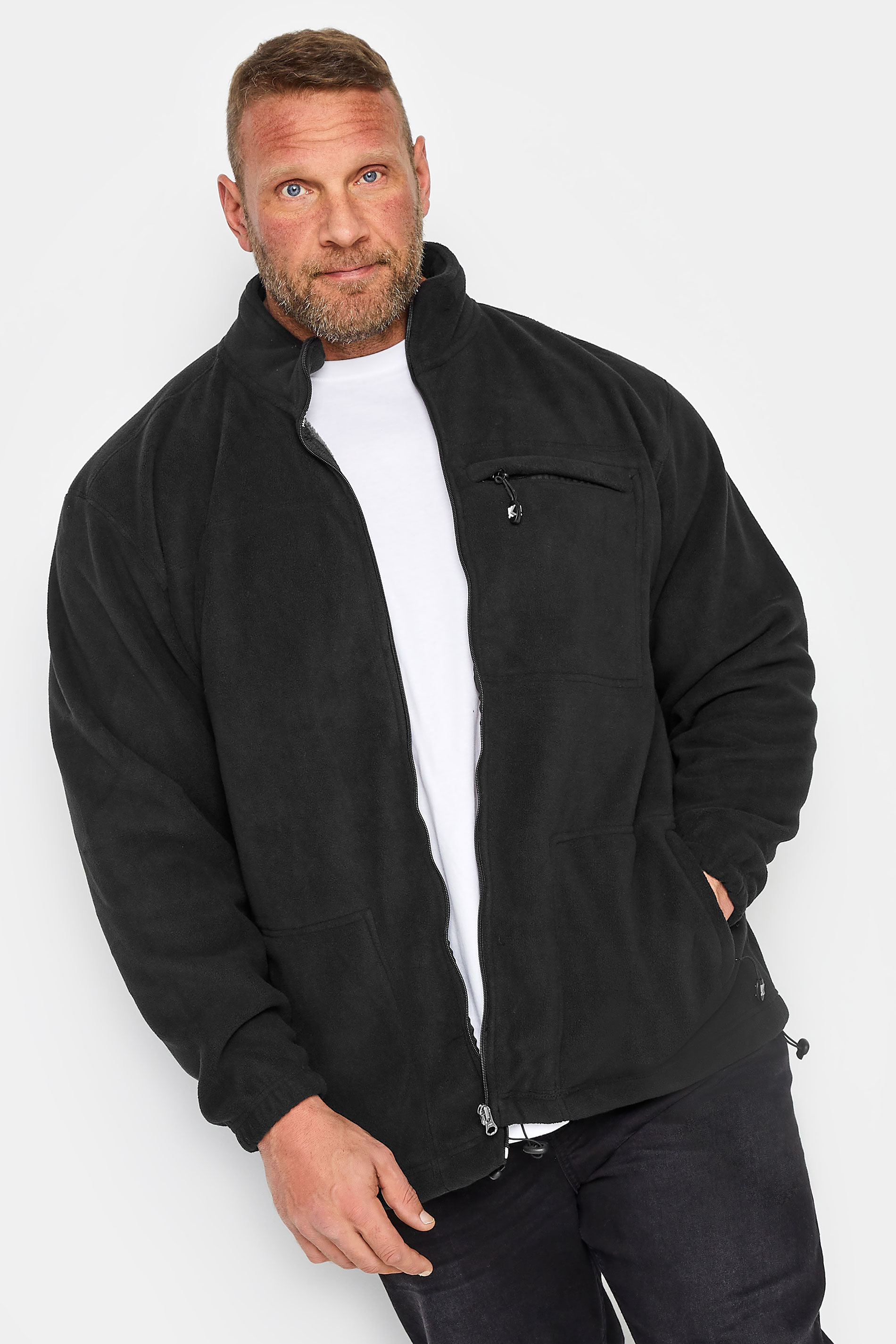 KAM Big & Tall Black Fleece Jacket | BadRhino 2