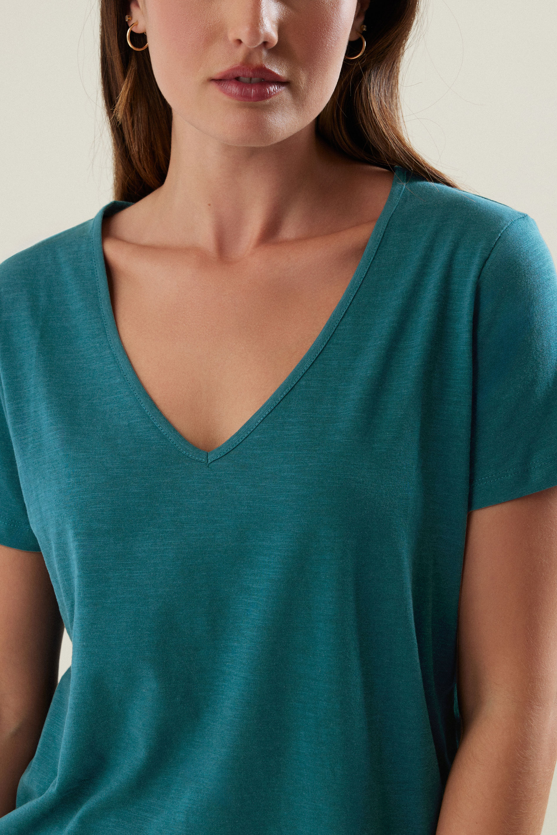 LTS Tall Women's Blue V-Neck Short Sleeve T-Shirt | Long Tall Sally 4