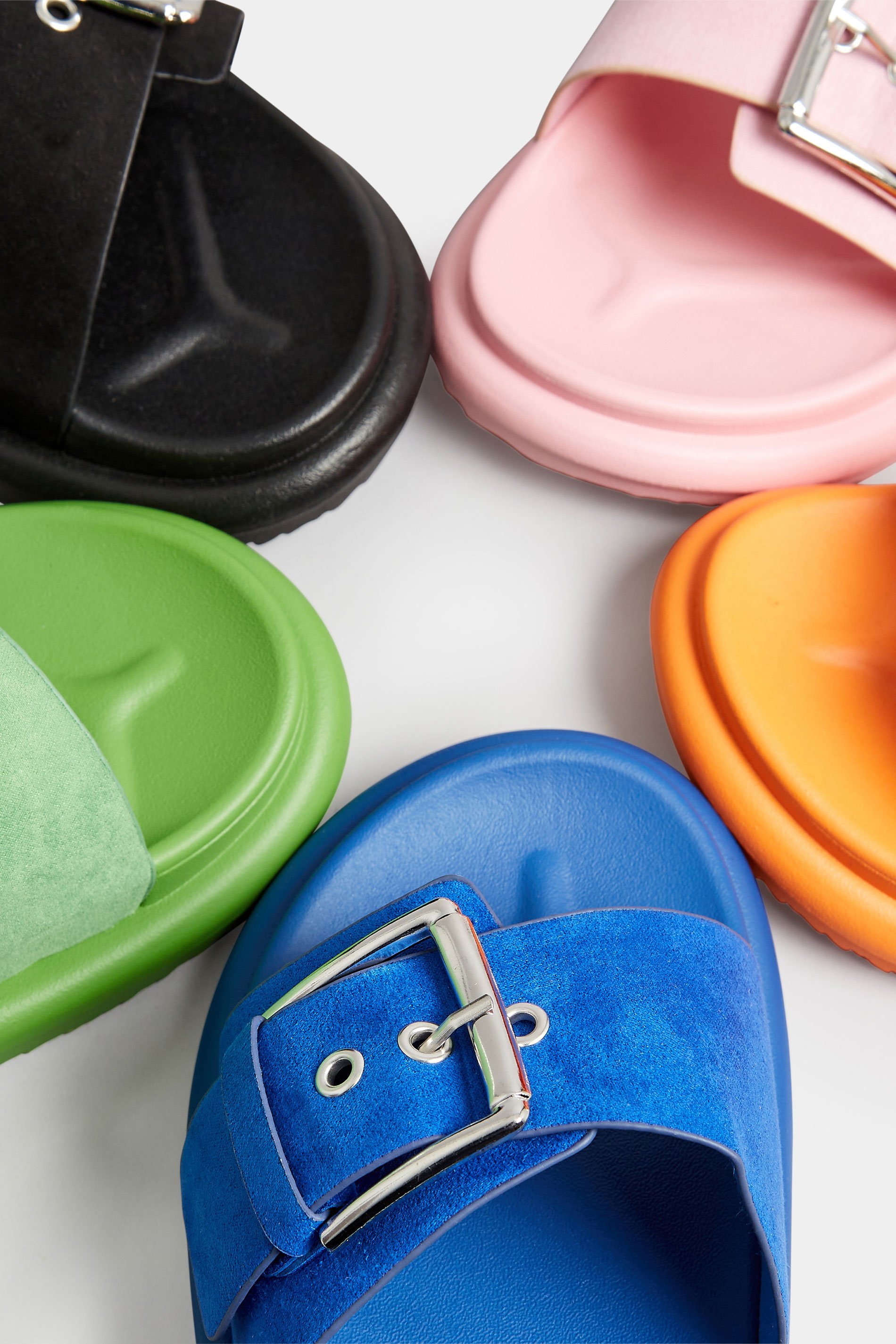 Black Buckle Strap Mule Sandals In Wide E Fit & Extra Wide EEE Fit | Yours Clothing 8