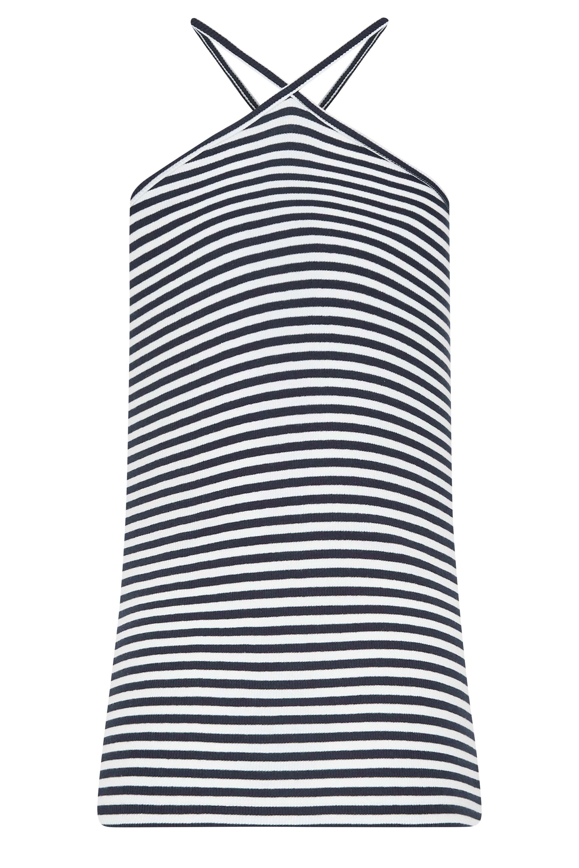 LTS Tall Women's Navy Blue Stripe Halter Neck Vest Top | Long Tall Sally 6