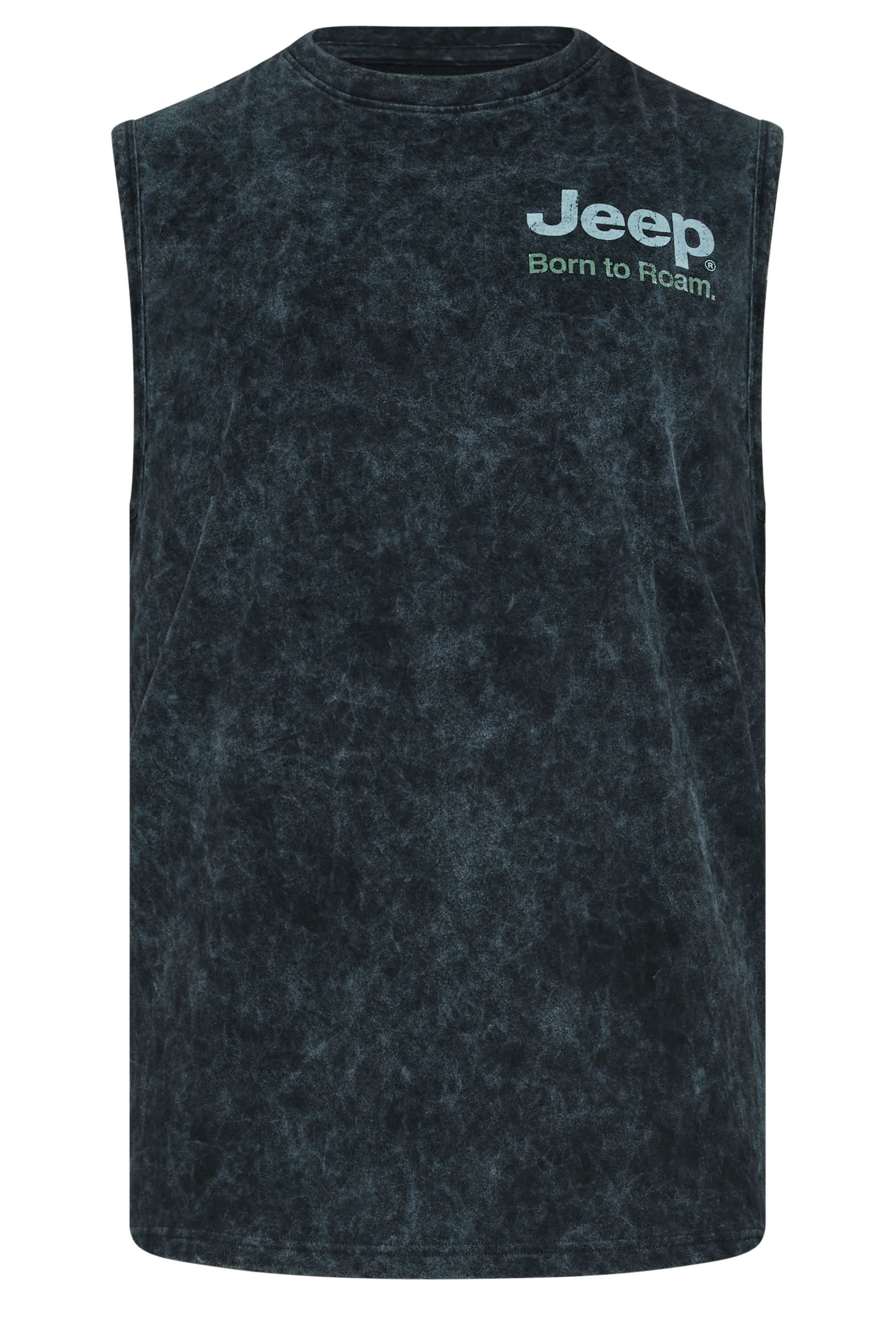 BadRhino Big & Tall Black Acid Wash 'Jeep' Graphic Vest | BadRhino 1