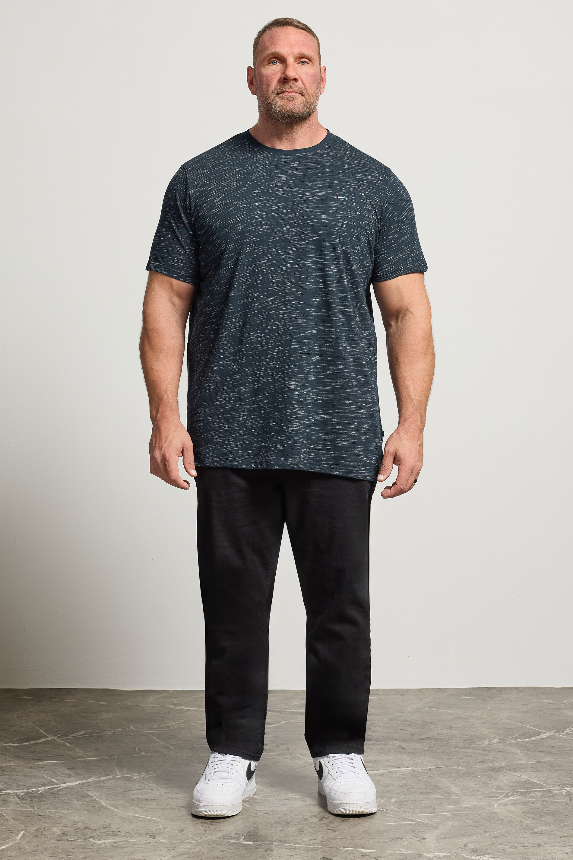 BadRhino Big & Tall Navy Blue Injected Slub T-Shirt | BadRhino 4