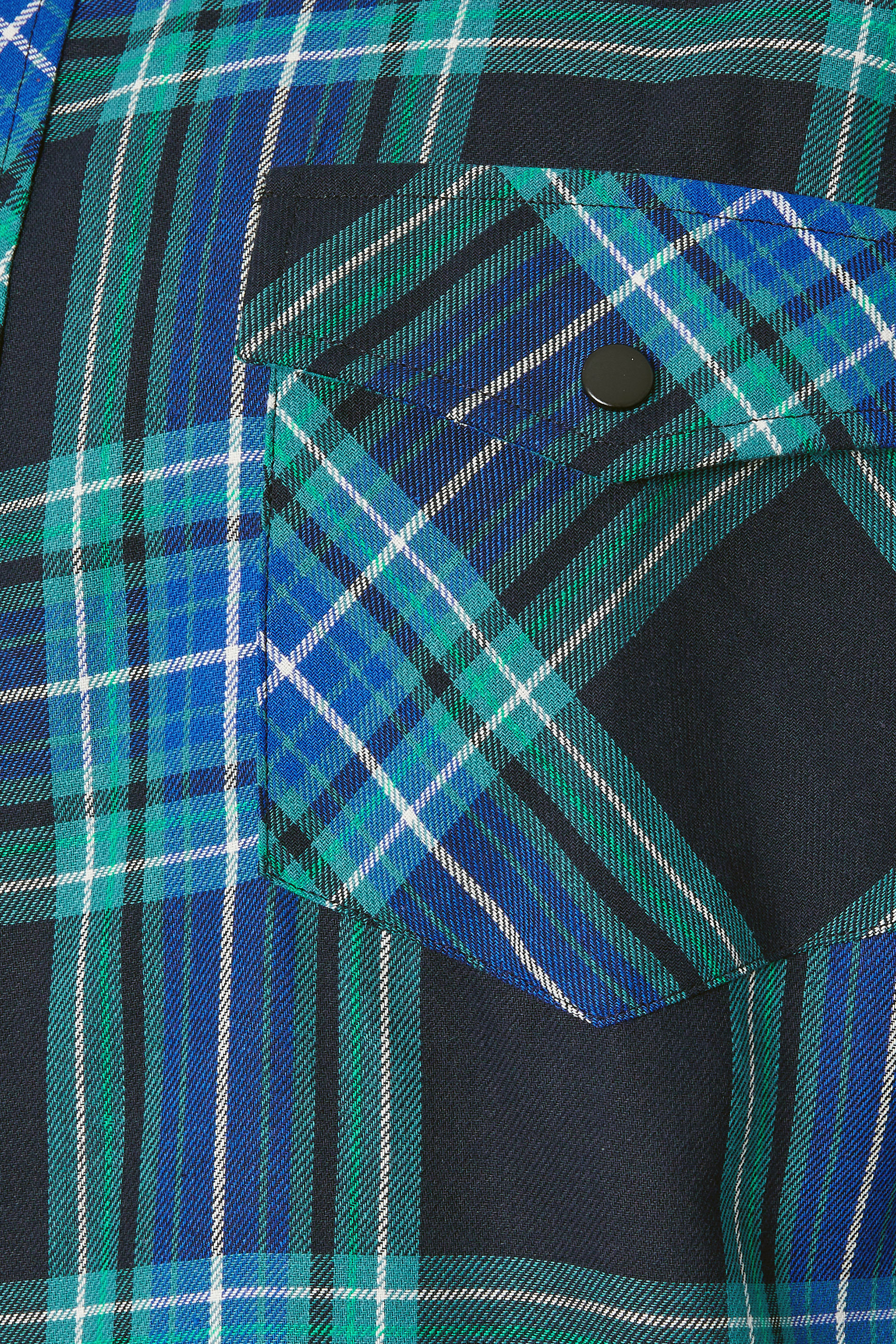 KAM Big & Tall Navy Blue Long Sleeve Check Shirt | BadRhino 5