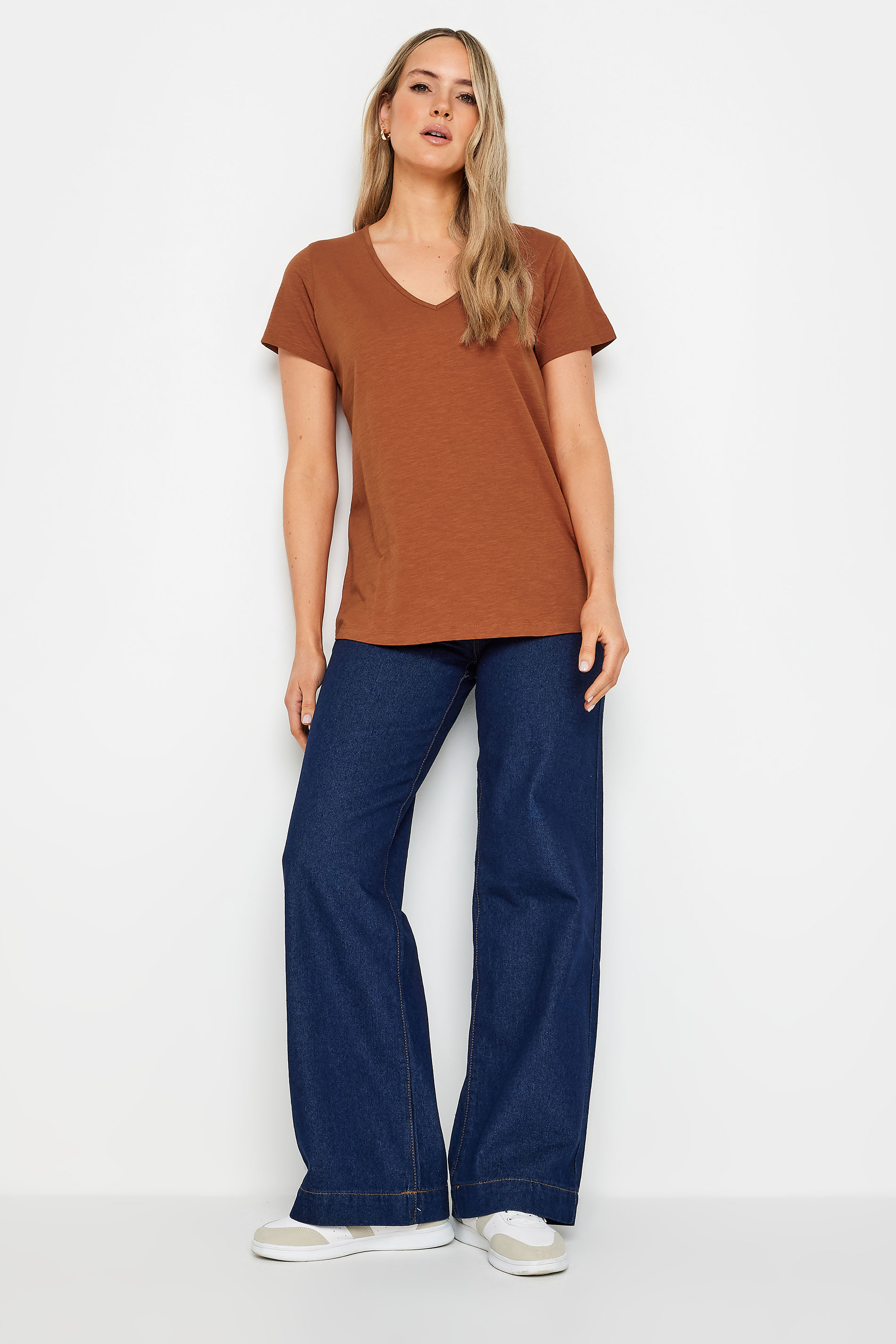 LTS Tall Womens Rust Orange V-Neck T-Shirt | Long Tall Sally 2