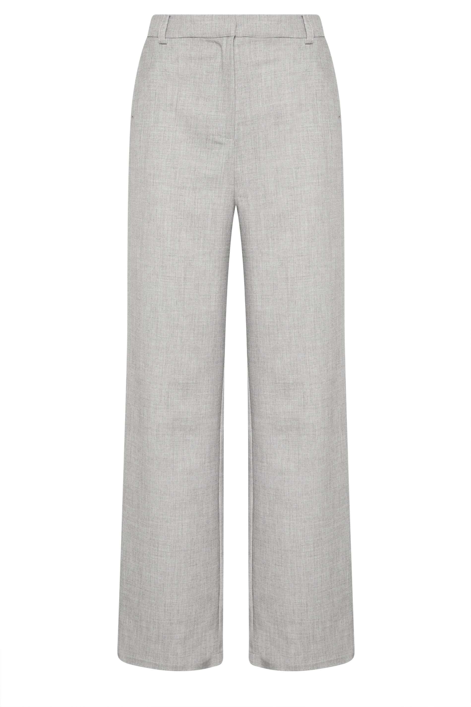 LTS Tall Women's Light Grey Tailored Wide Leg Trousers | Long Tall Sally 6
