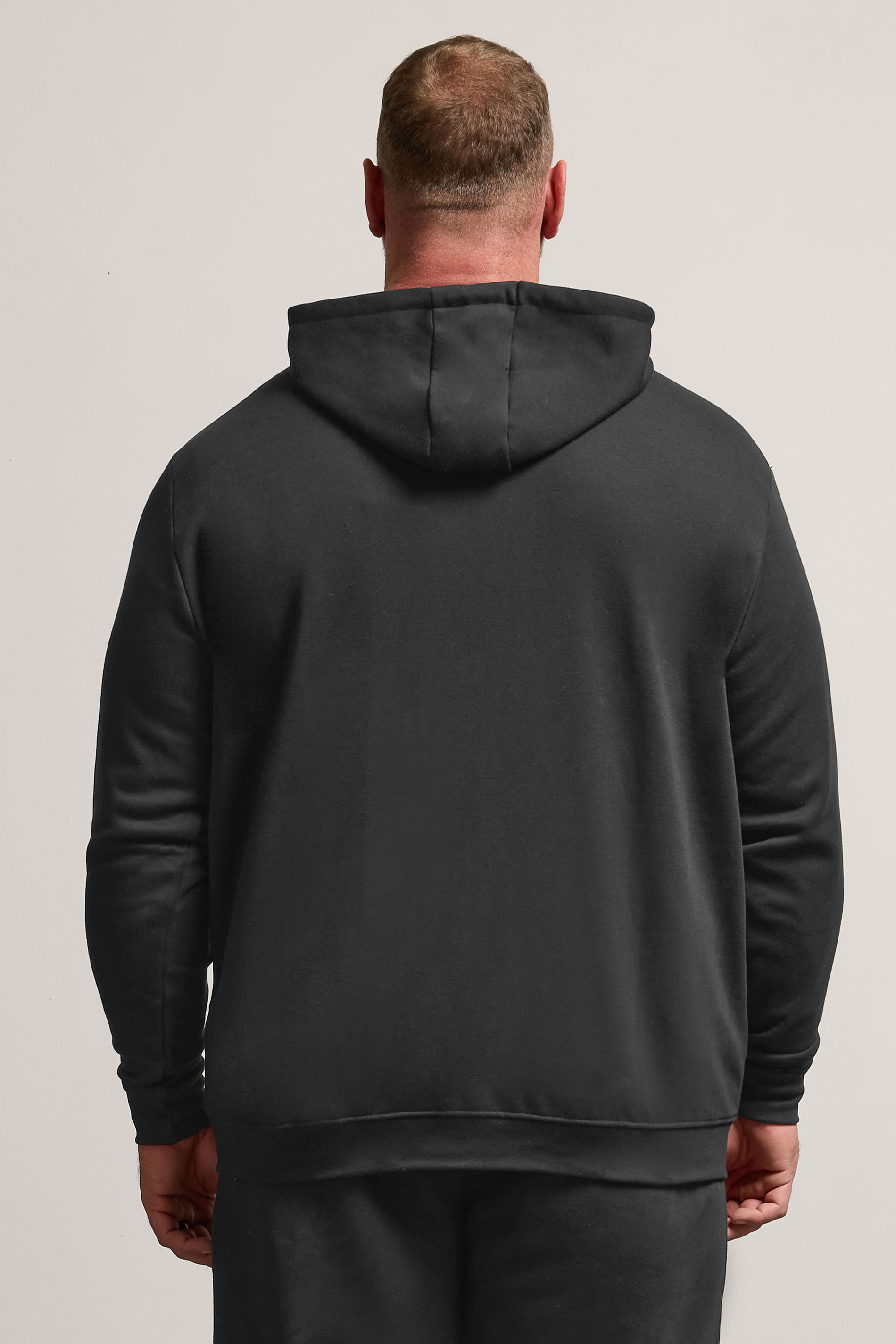 BadRhino Big & Tall 2 PACK Black Zip Through Essential Hoodie | BadRhino 4