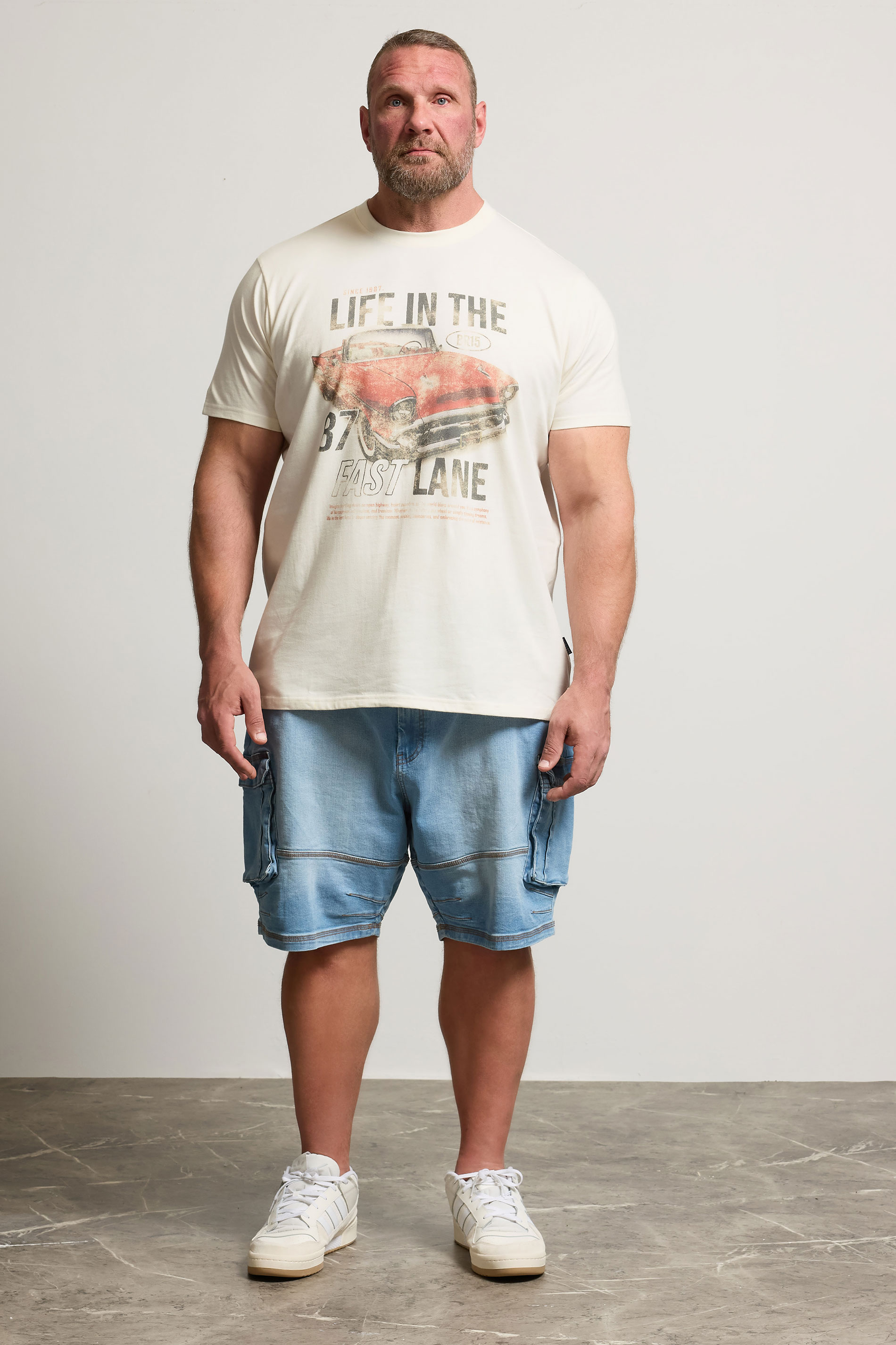 BadRhino Big & Tall Off White 'Life In The Fast Lane' Graphic T-Shirt | BadRhino 2