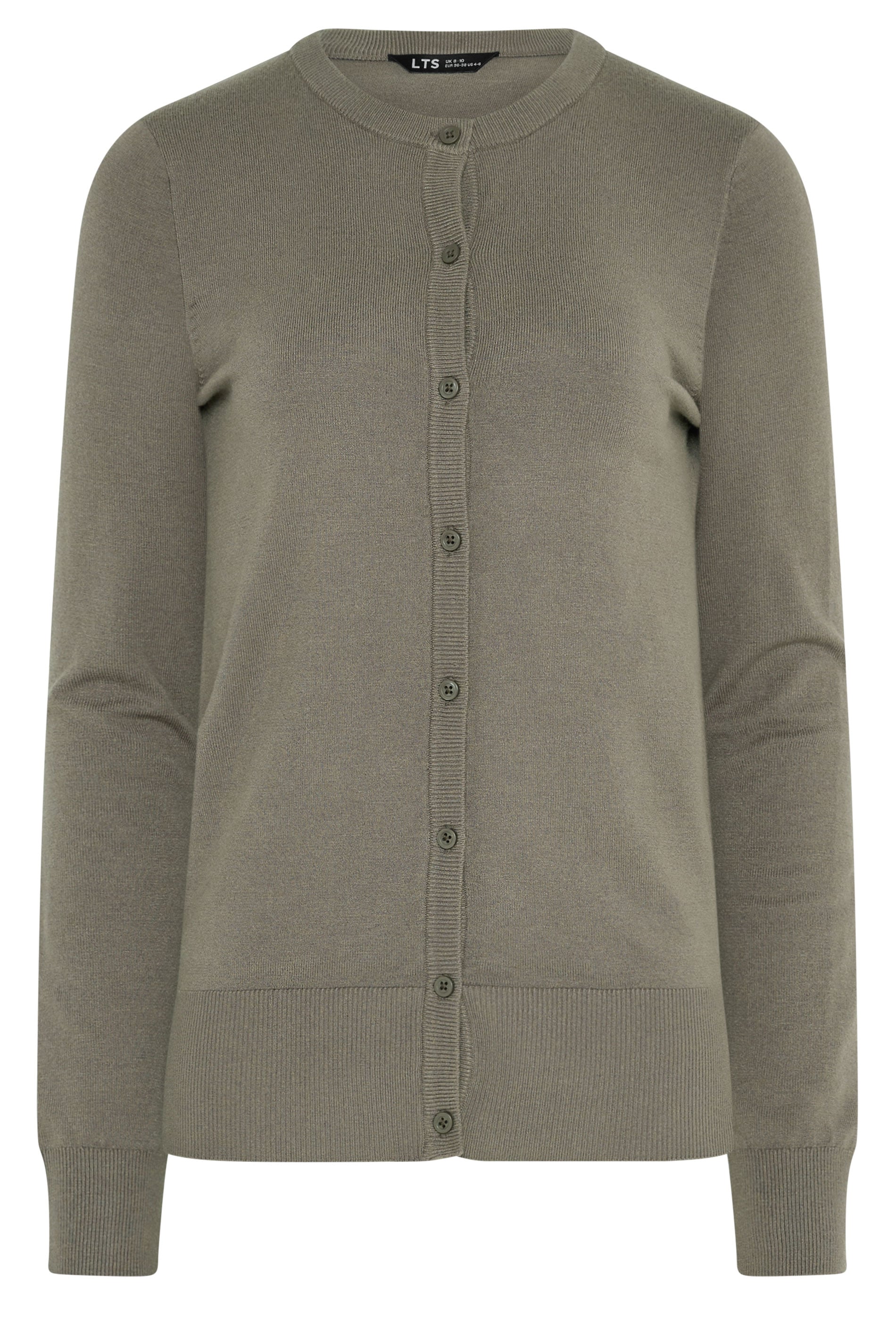 LTS Tall Mocha Brown Crew Neck Button Cardigan | Long Tall Sally 5