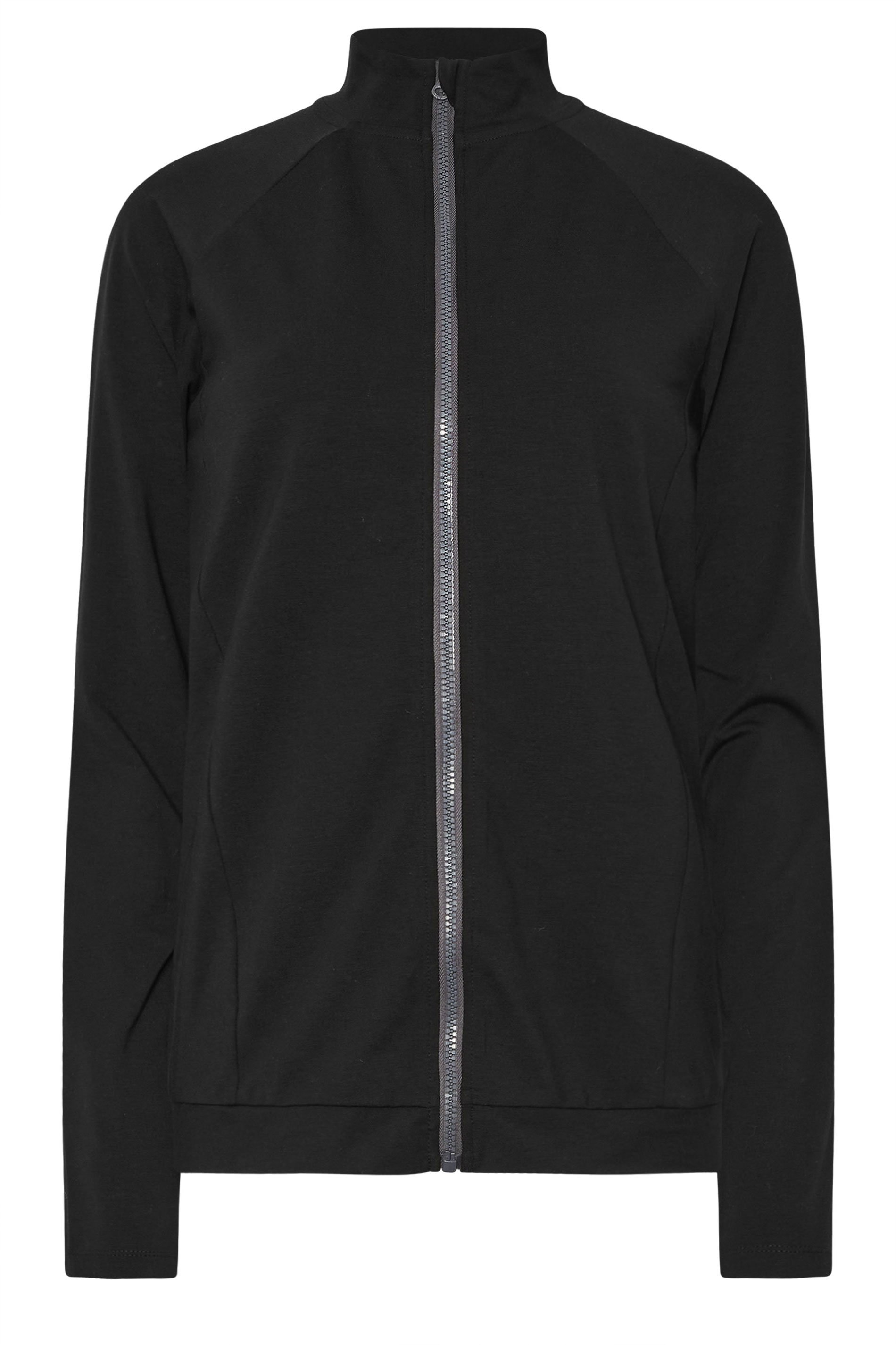 LTS Tall Black Cotton Zip Through Top | Long Tall Sally 5