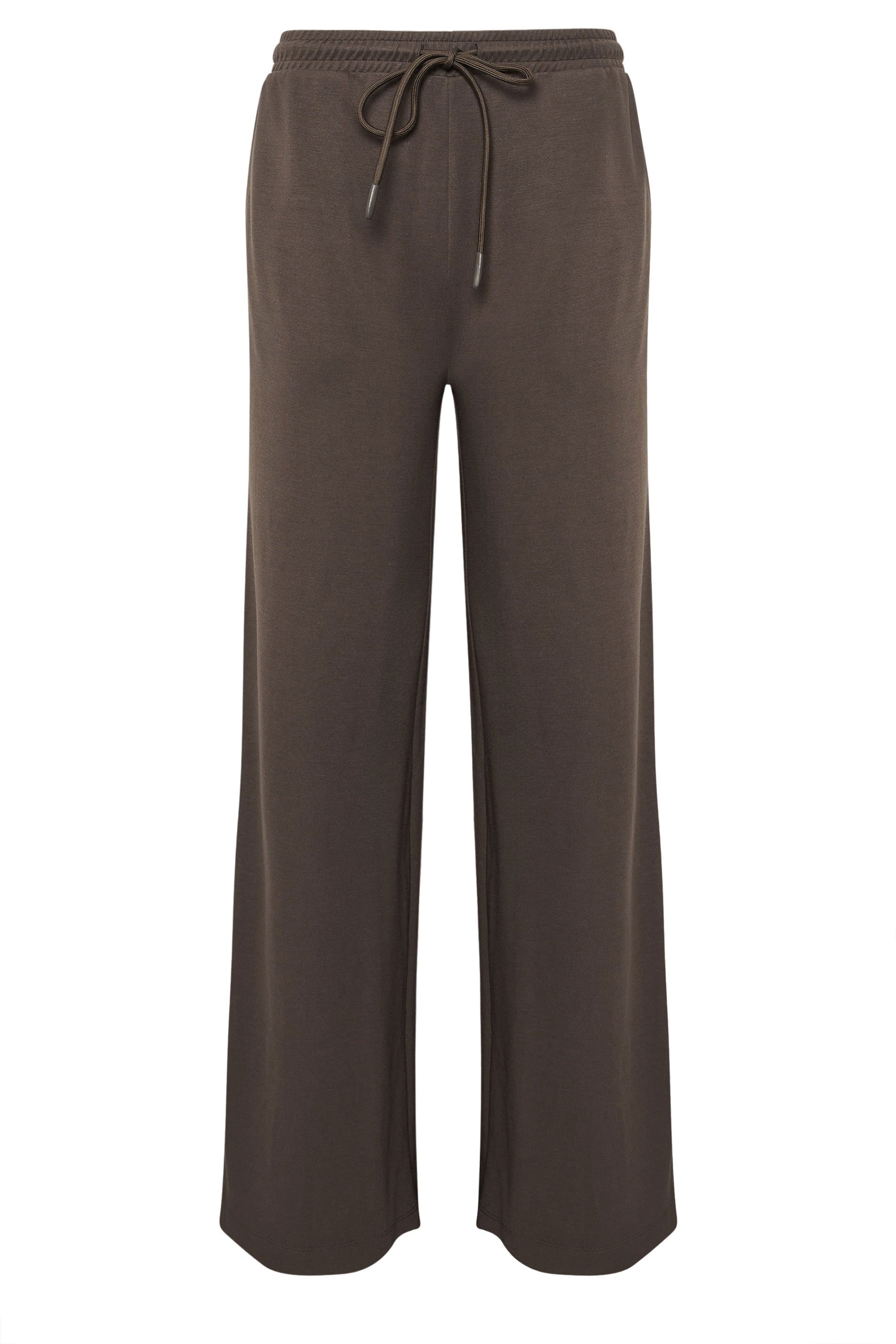 LTS Tall Chocolate Brown Premium Wide Leg Trousers | Long Tall Sally  1