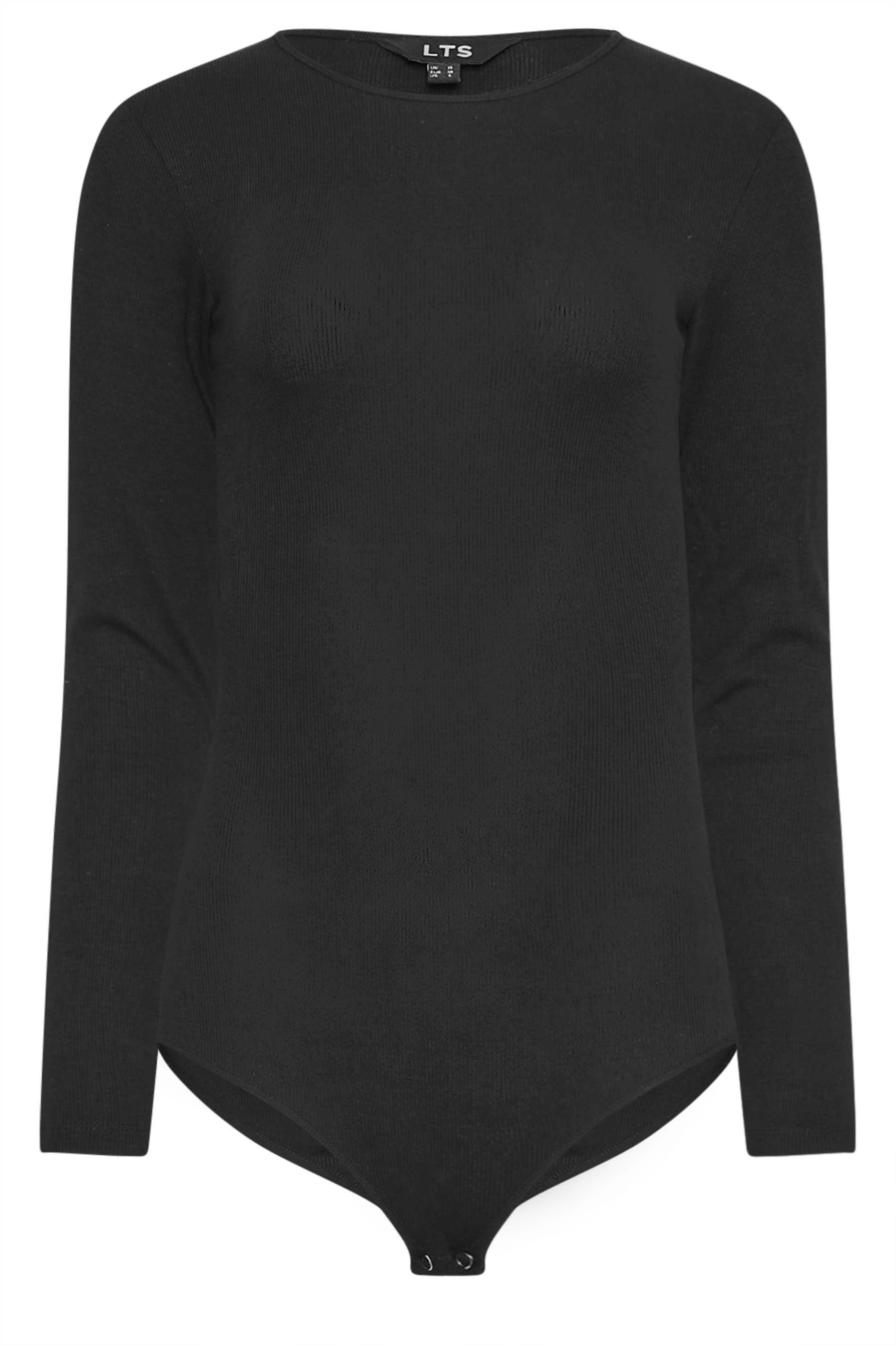 LTS Tall Womens 2 PACK Black & White Long Sleeve Ribbed Bodysuits | Long Tall Sally 9