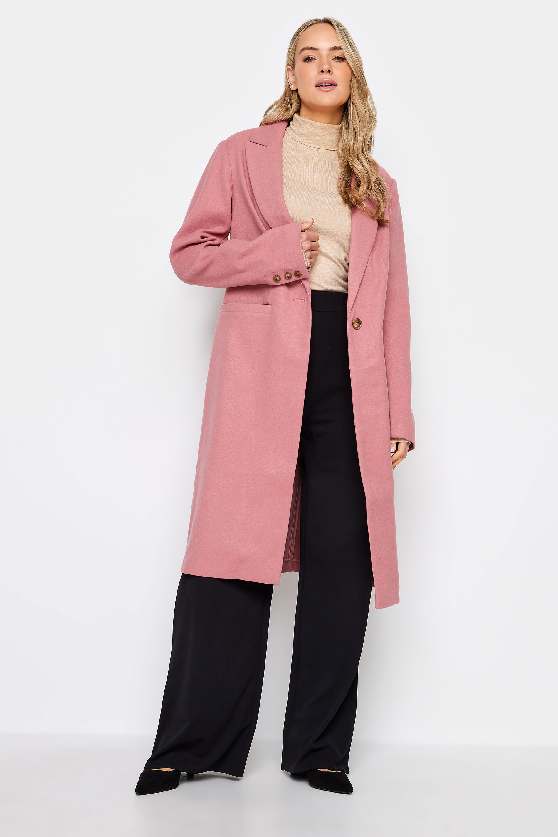 LTS Tall Women's Blush Pink Midi Formal Coat | Long Tall Sally 2