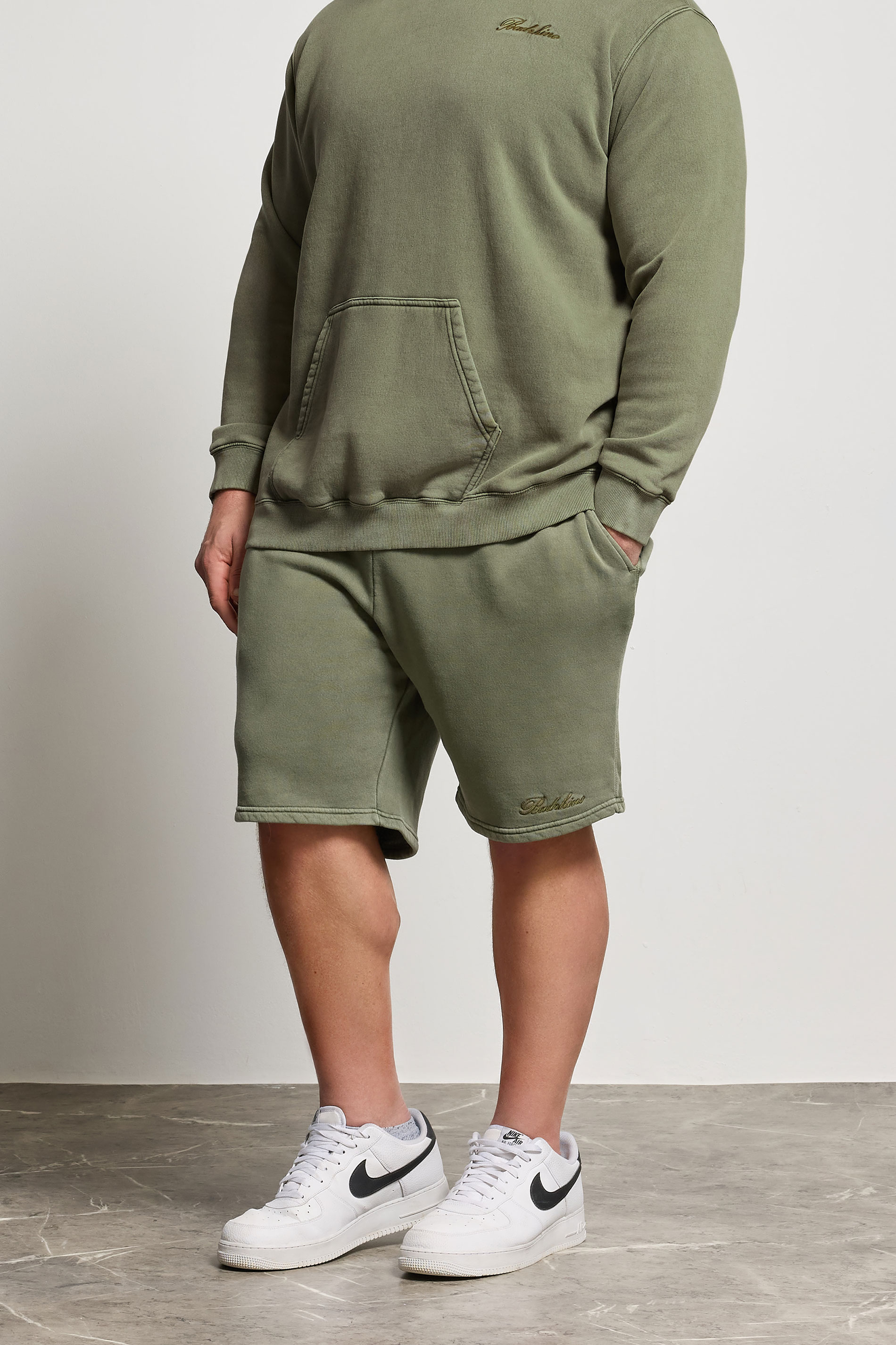 BadRhino Big & Tall Green Sun Bleached Jogger Shorts | BadRhino 1