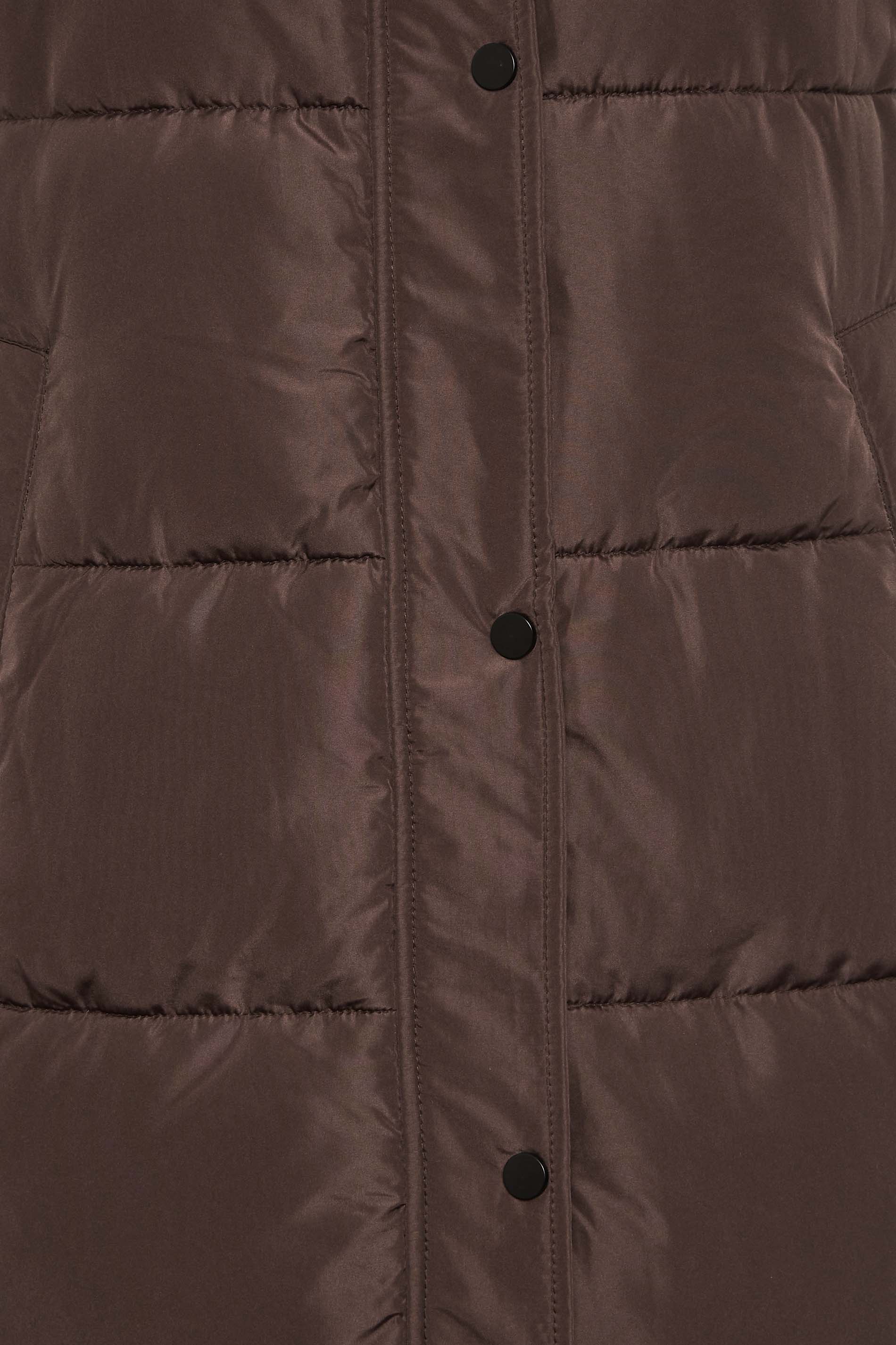 LTS Tall Chocolate Brown Midaxi Padded Gilet | Long Tall Sally 5