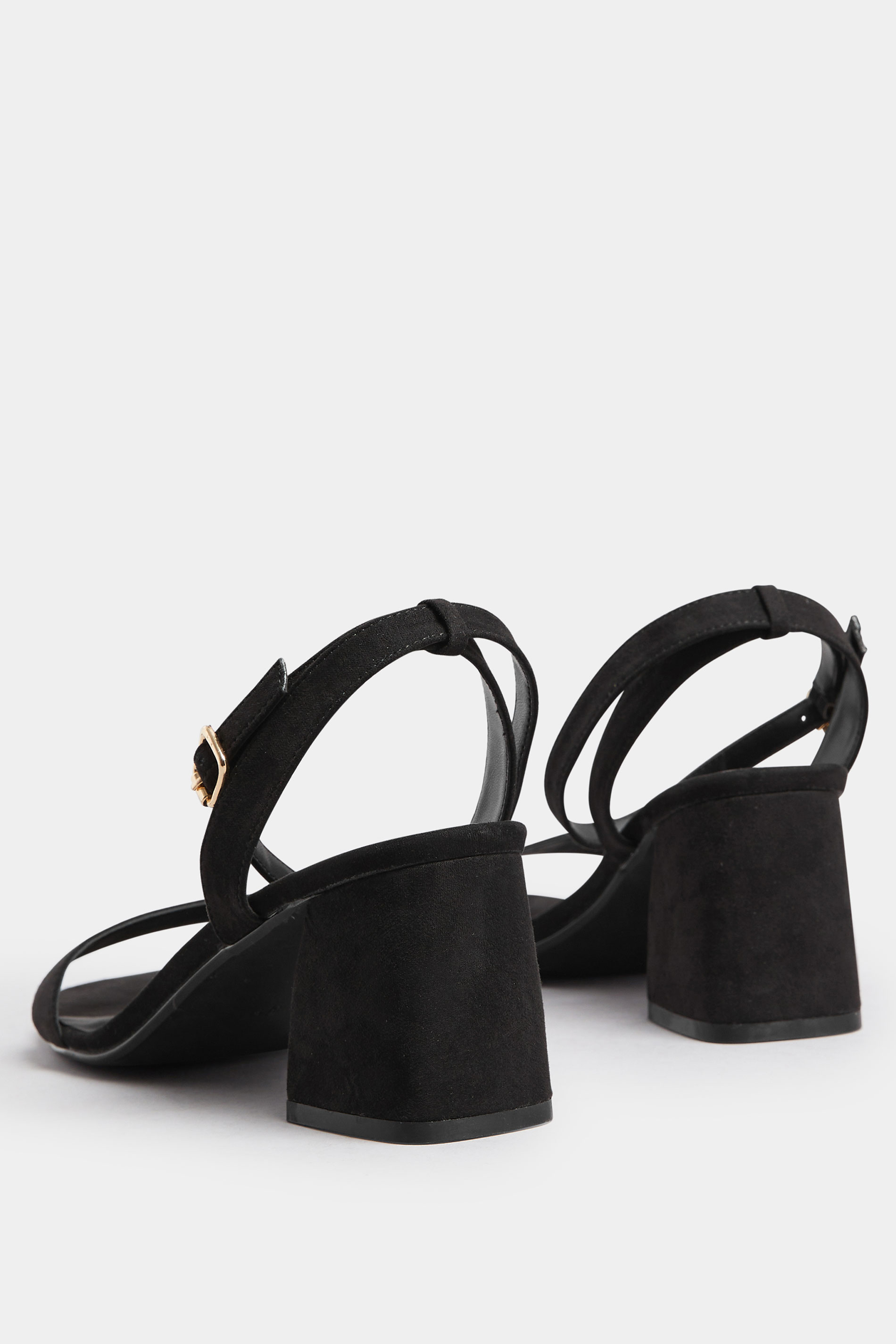 Black Faux Suede Block Heel Sandals In Extra Wide EEE Fit | Yours Clothing 4