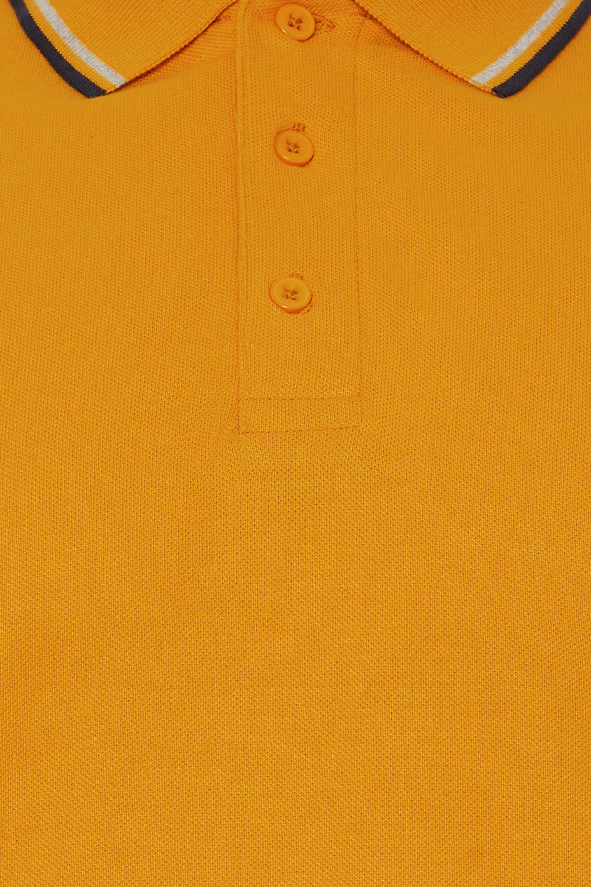 BadRhino Big & Tall Mustard Yellow Tipped Polo Shirt | BadRhino 3