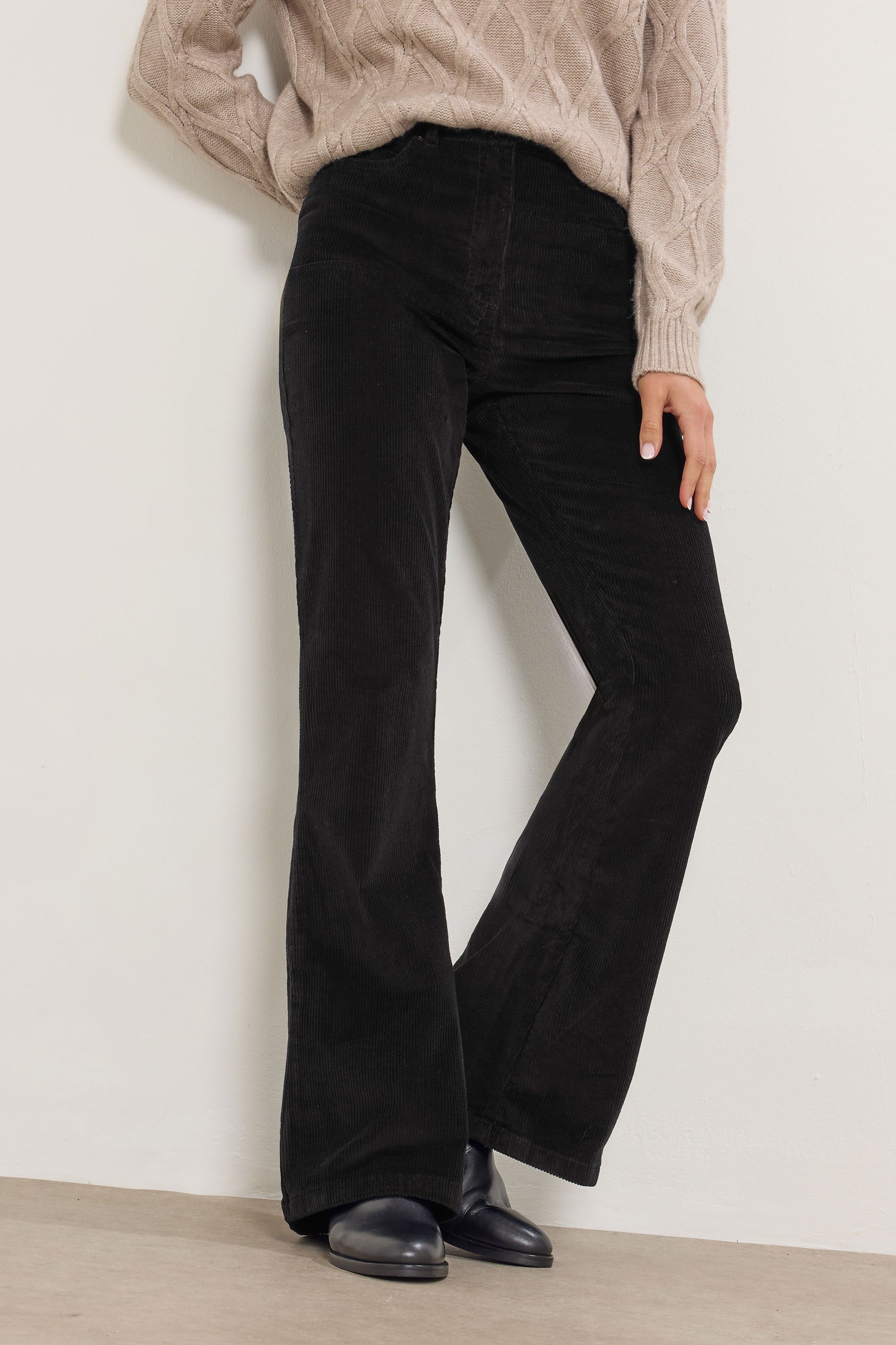 LTS Tall Black Cord Flare Jeans | Long Tall Sally 2