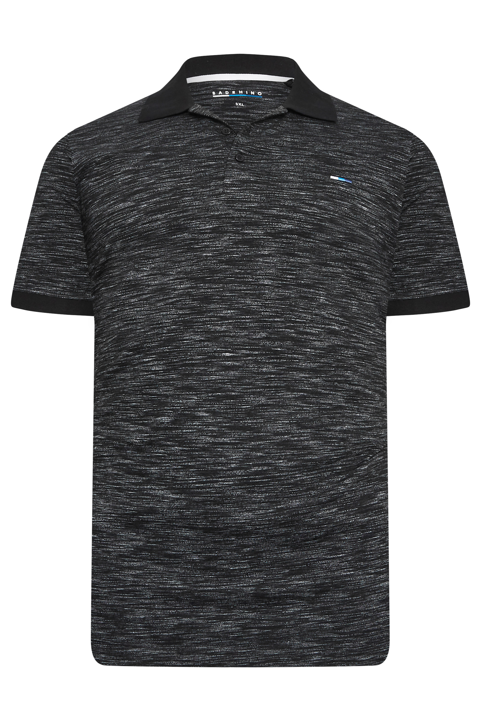 BadRhino Big & Tall Black Marl Polo Shirt | BadRhino 7