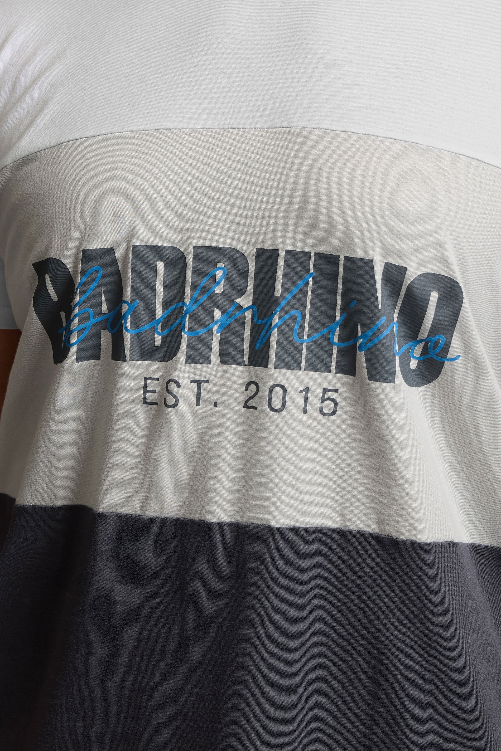 BadRhino Big & Tall Grey Cut & Sew Scripted T-Shirt | BadRhino 4