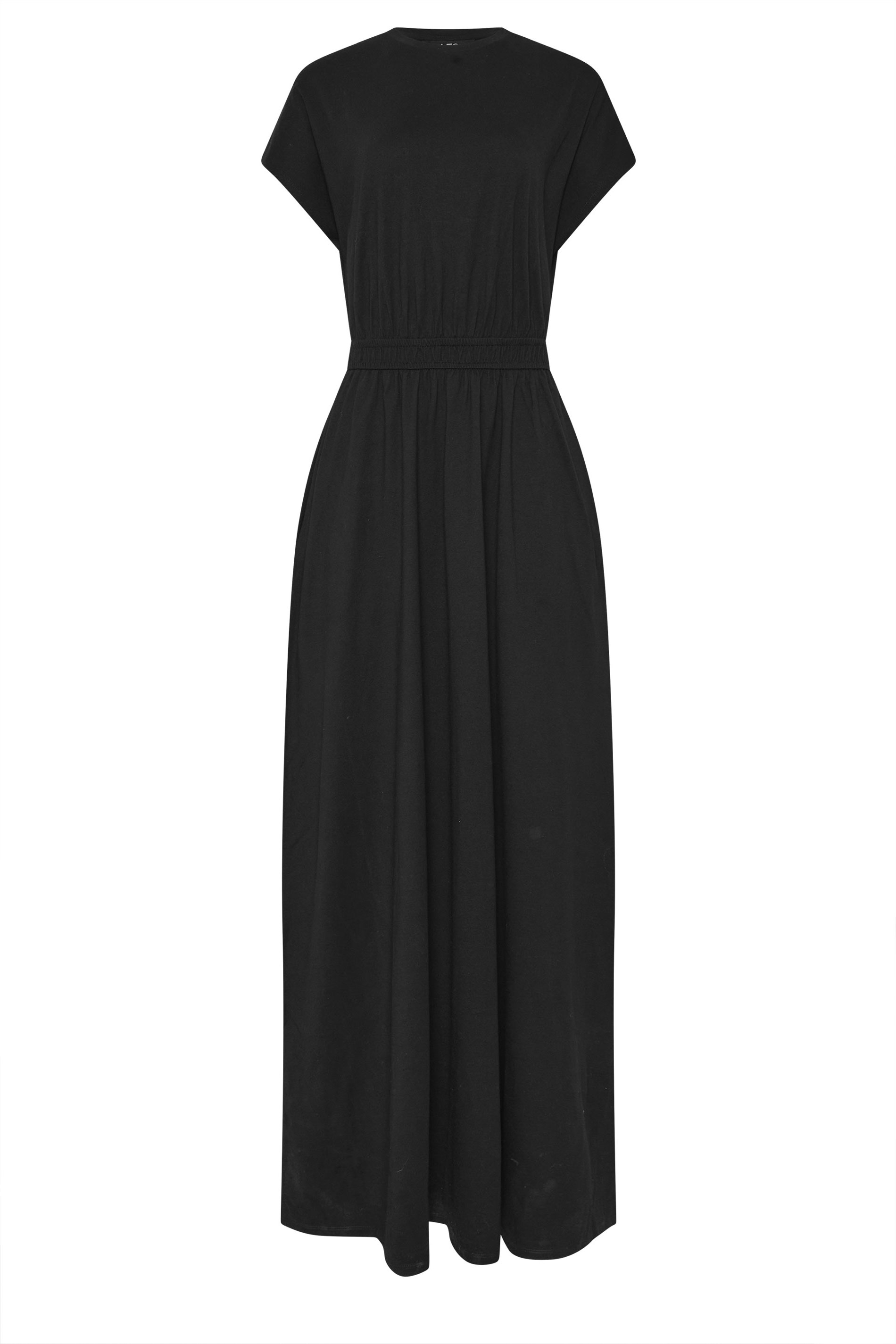 LTS Tall Black Jersey Shirred Waist Maxi Dress | Long Tall Sally 5