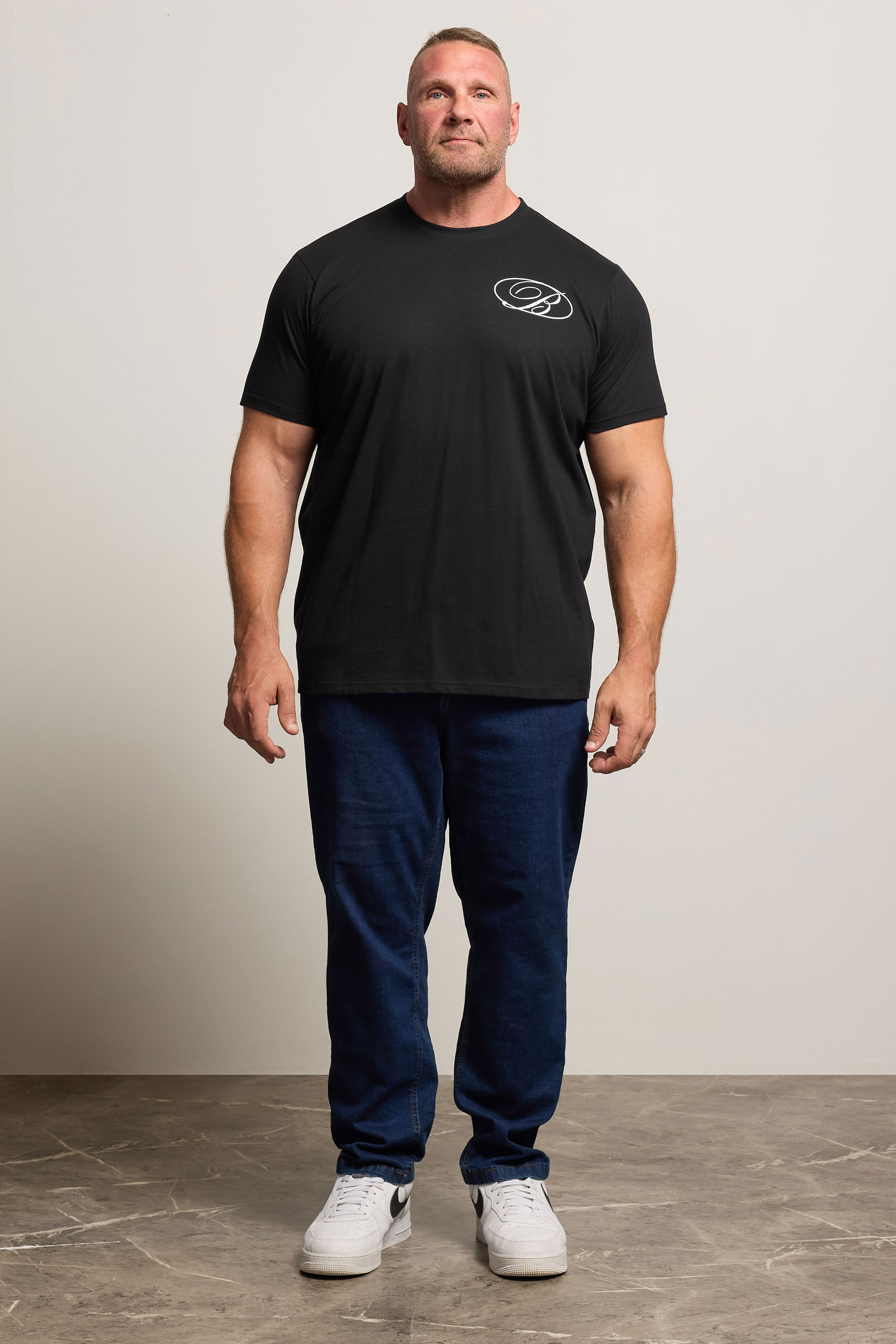 BadRhino Big & Tall Black Logo Back Print T-Shirt | BadRhino 2