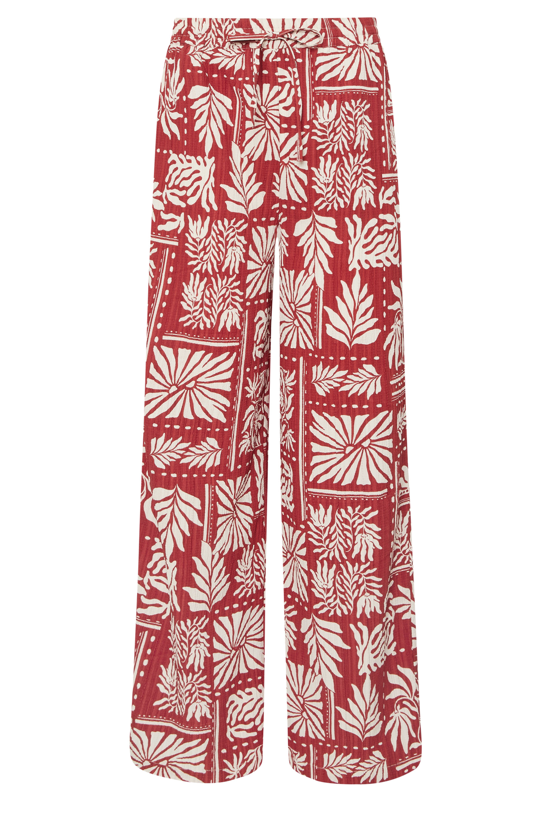 LTS Tall Rust Orange Palm Print Wide Leg Trousers | Long Tall Sally 5