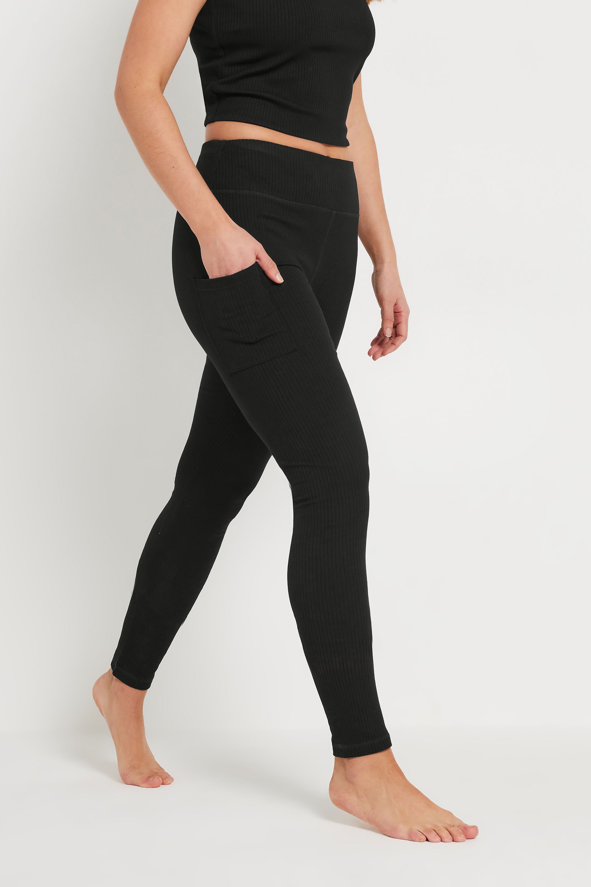 LTS Tall Black Active Ribbed Leggings & Vest Top | Long Tall Sally 5