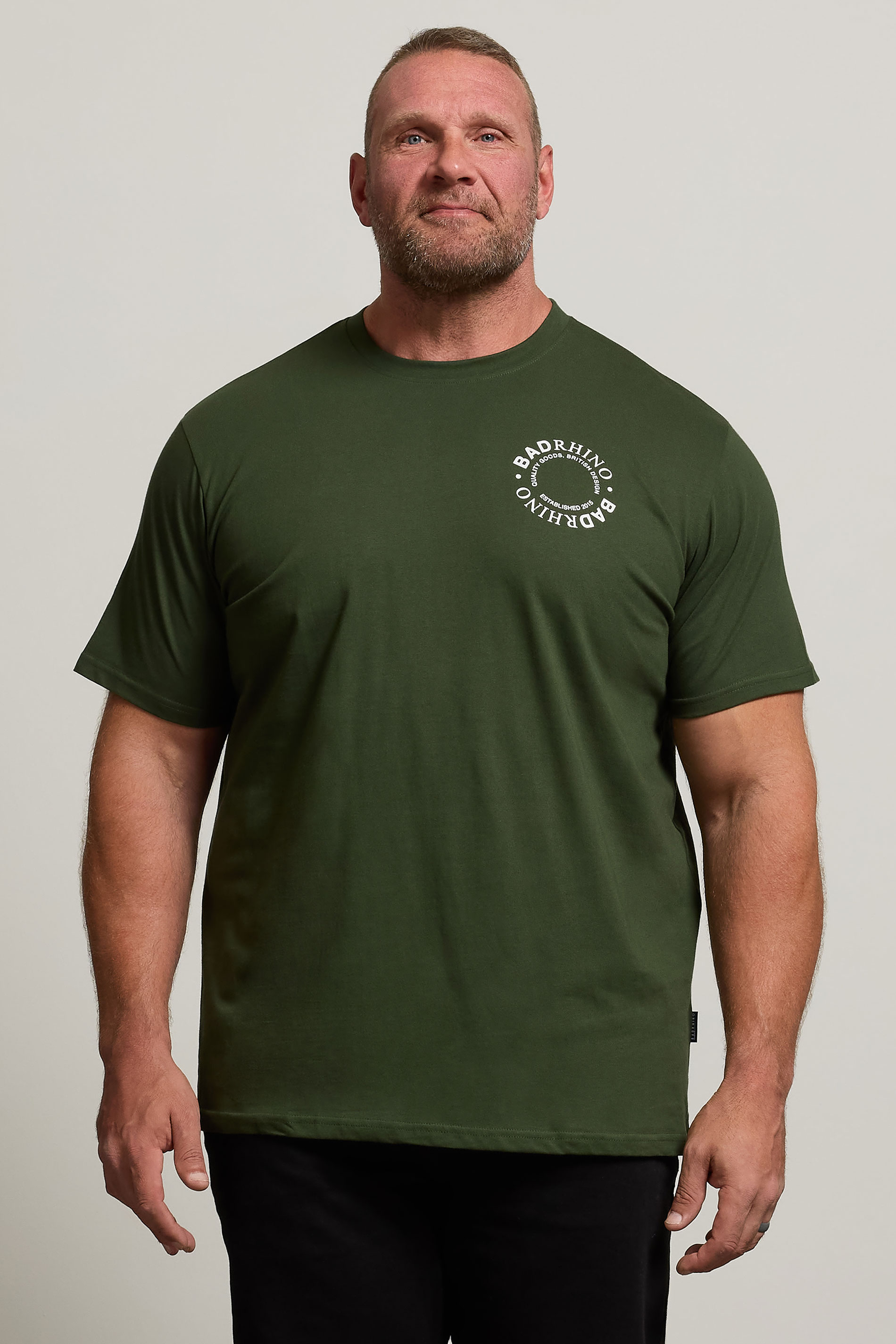 BadRhino Big & Tall Dark Green Circle Logo T-Shirt | BadRhino 1