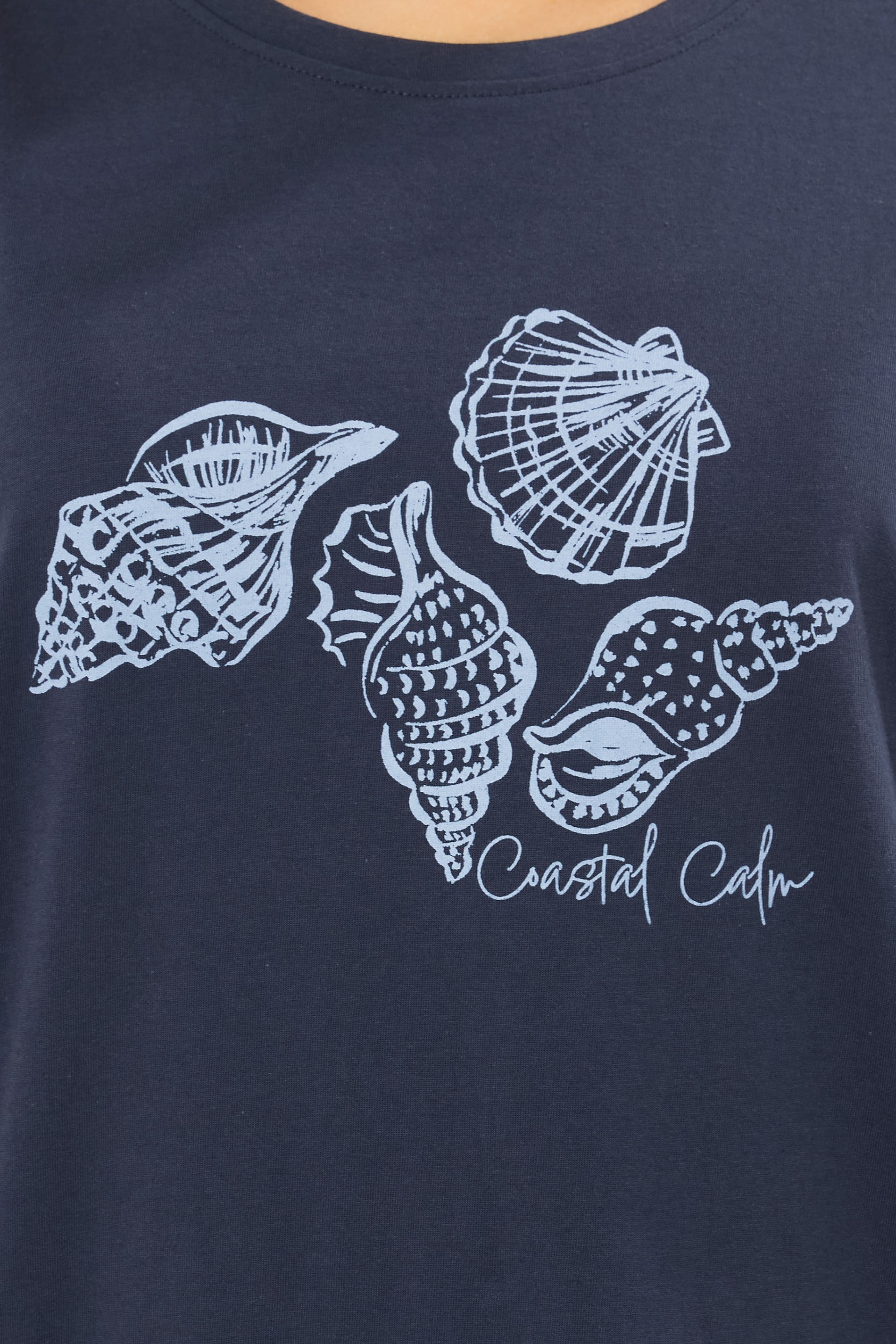 LTS Tall Women's Navy Blue 'Coastal Calm' Slogan Pyjama Set | Long Tall Sally 4