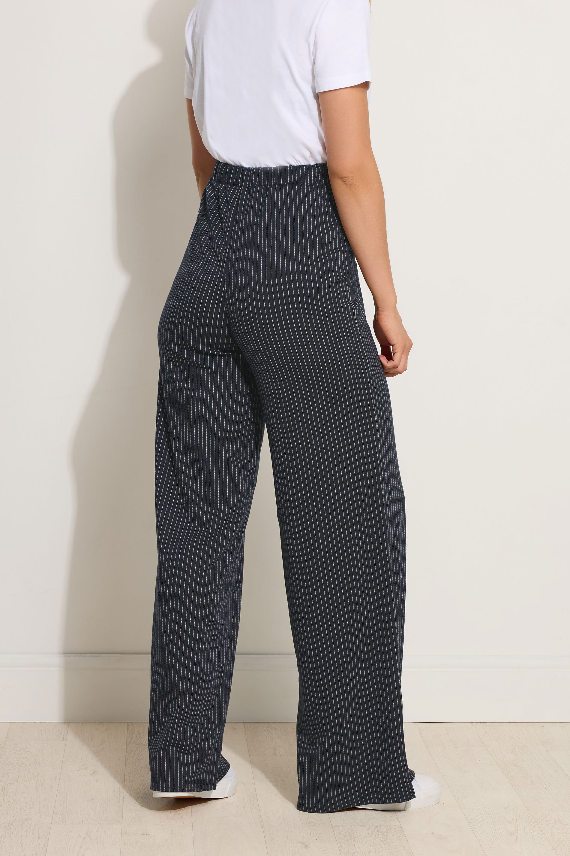 LTS Tall Women's Navy Blue Pinstripe Wide Leg Trousers | Long Tall Sally  3
