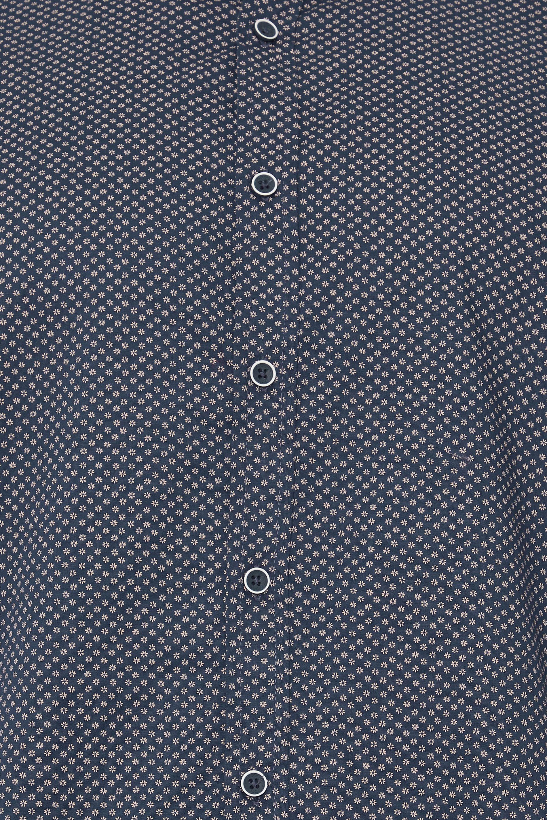 D555 Big & Tall Navy Blue Micro Spot Print Button Shirt | BadRhino 2