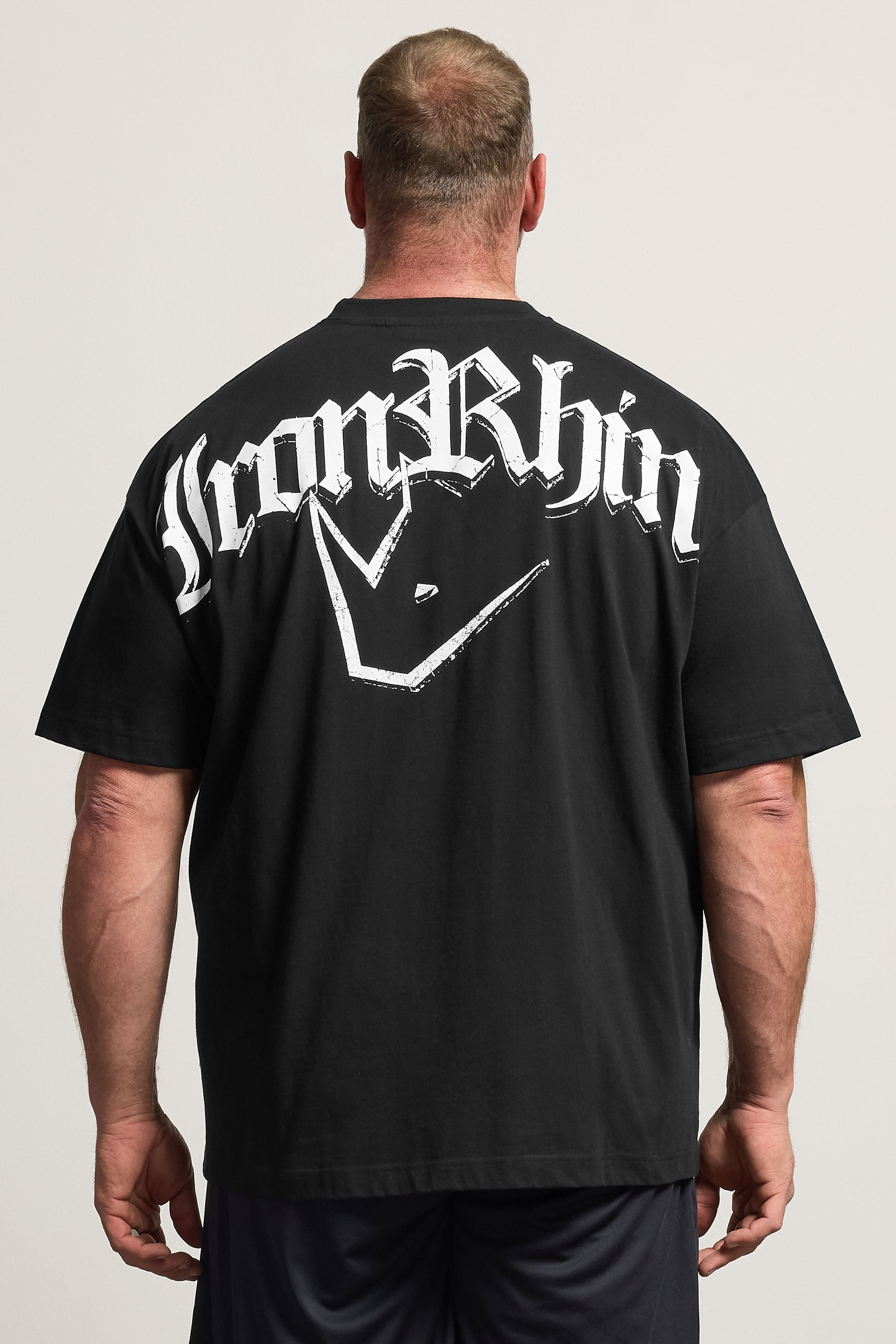 IronRhino Big & Tall Black Old English Logo T-Shirt | BadRhino 6