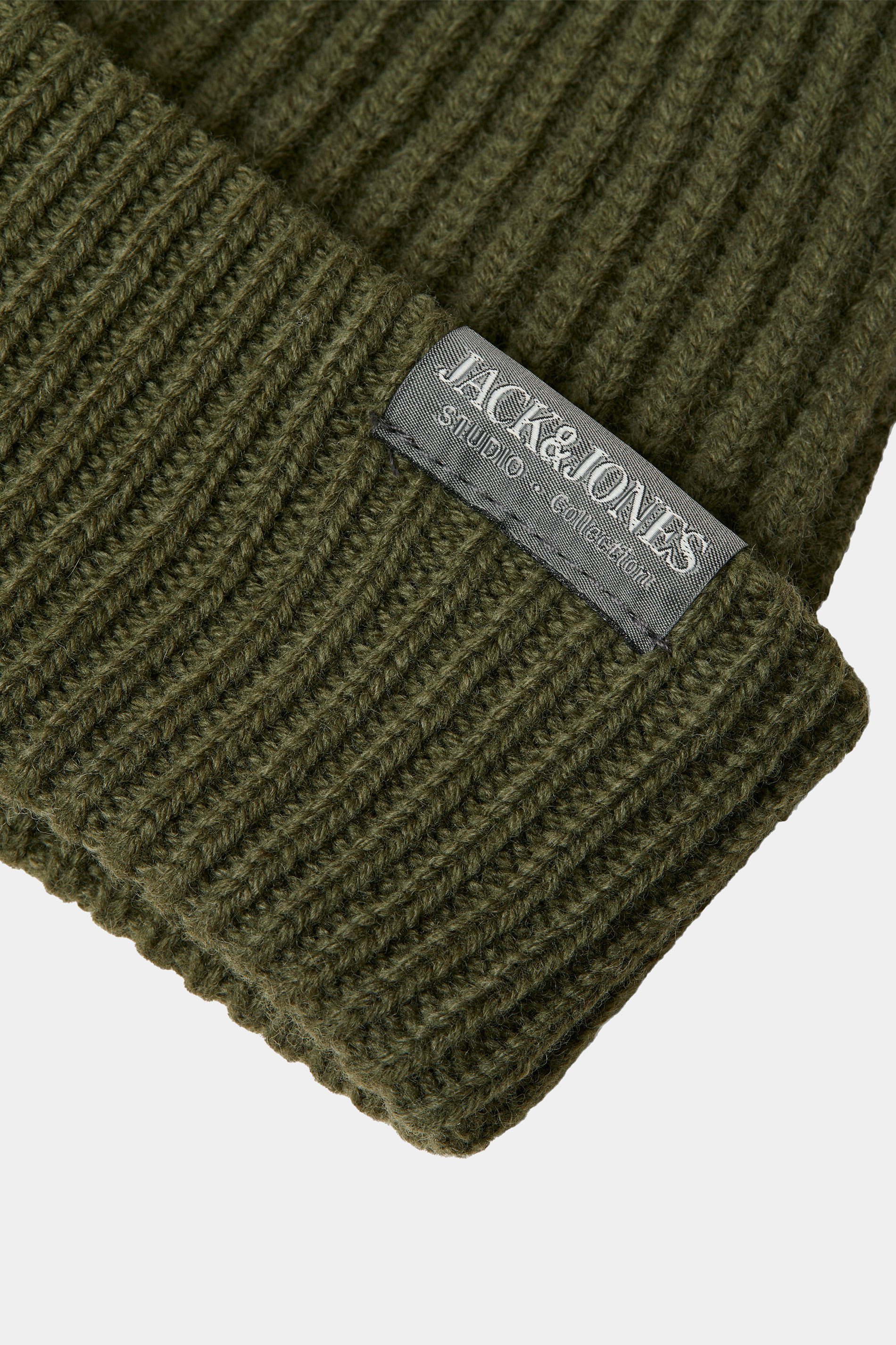 JACK & JONES Big & Tall Dusty Olive Green Wool Beanie | BadRhino 2