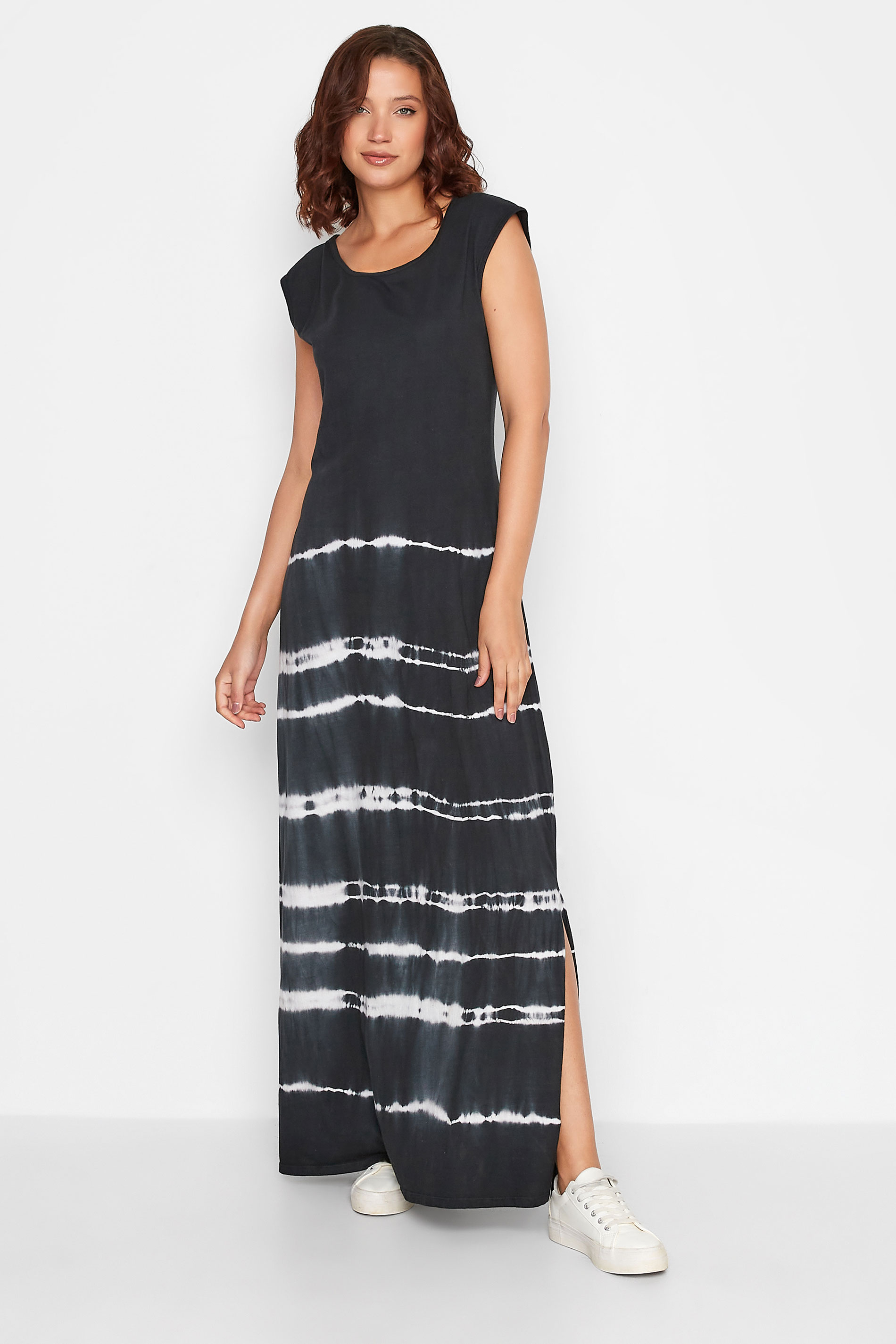 LTS Tall Women's Black Tie Dye Side Split Dress | Long Tall Sally 1