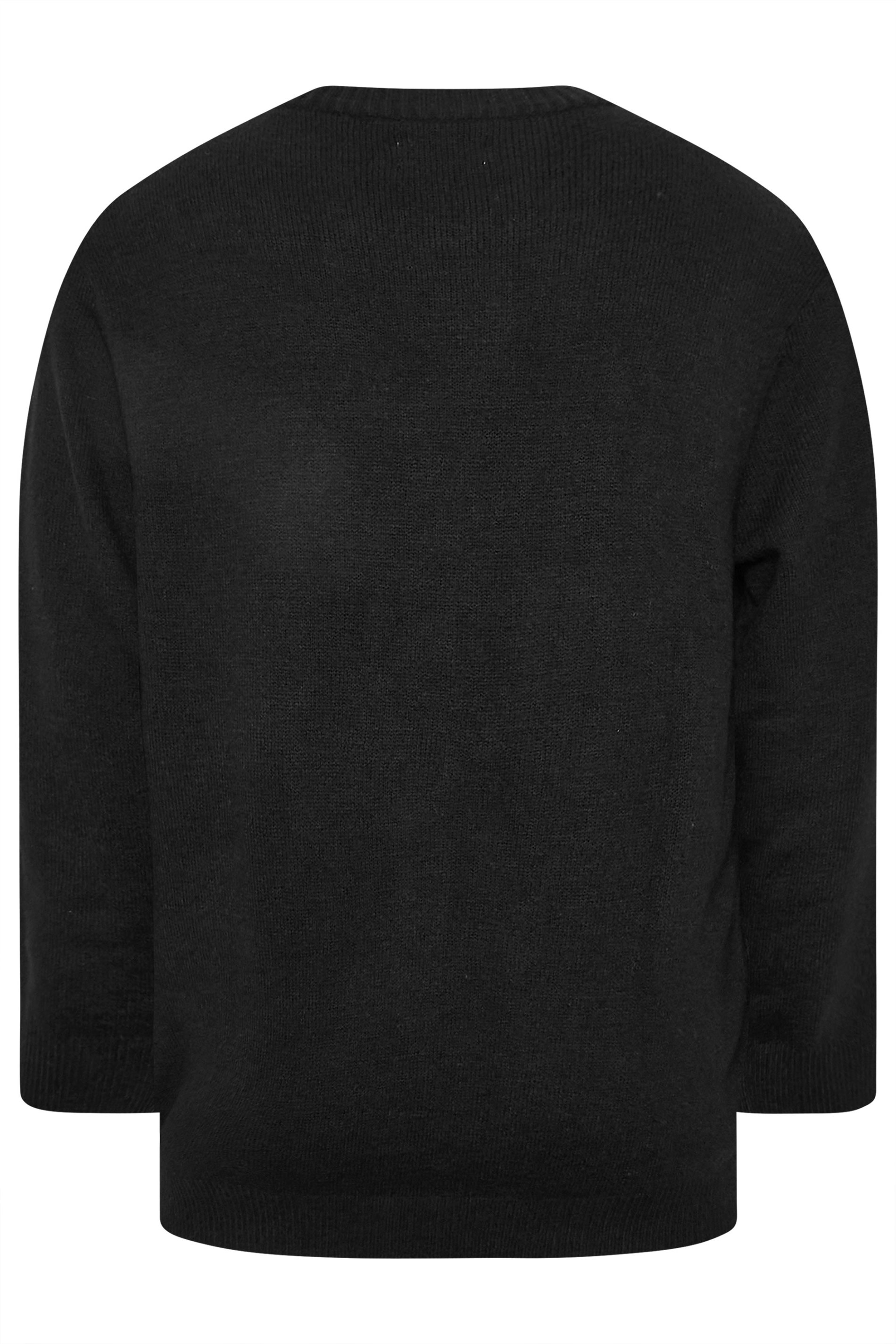 JACK & JONES Big & Tall Black Crew Neck Jumper | BadRhino 4