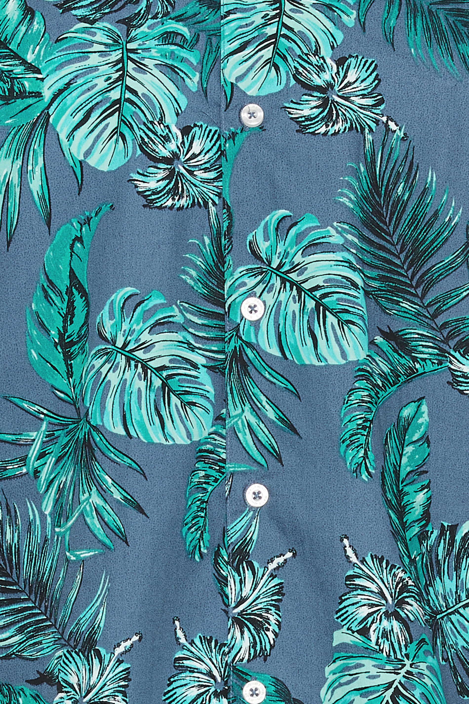 BadRhino Big & Tall Navy Blue Leaf Print Shirt | BadRhino 2