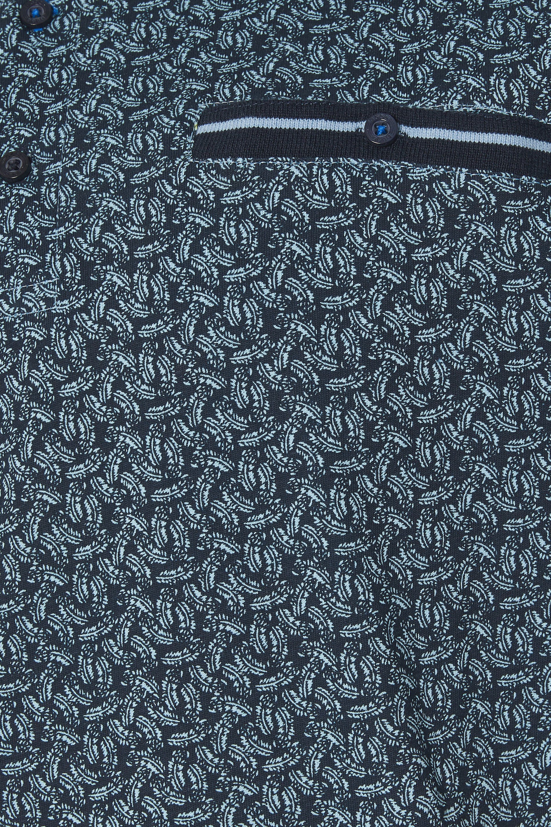 D555 Big & Tall Navy Blue Abstract Print Polo Shirt | BadRhino 2